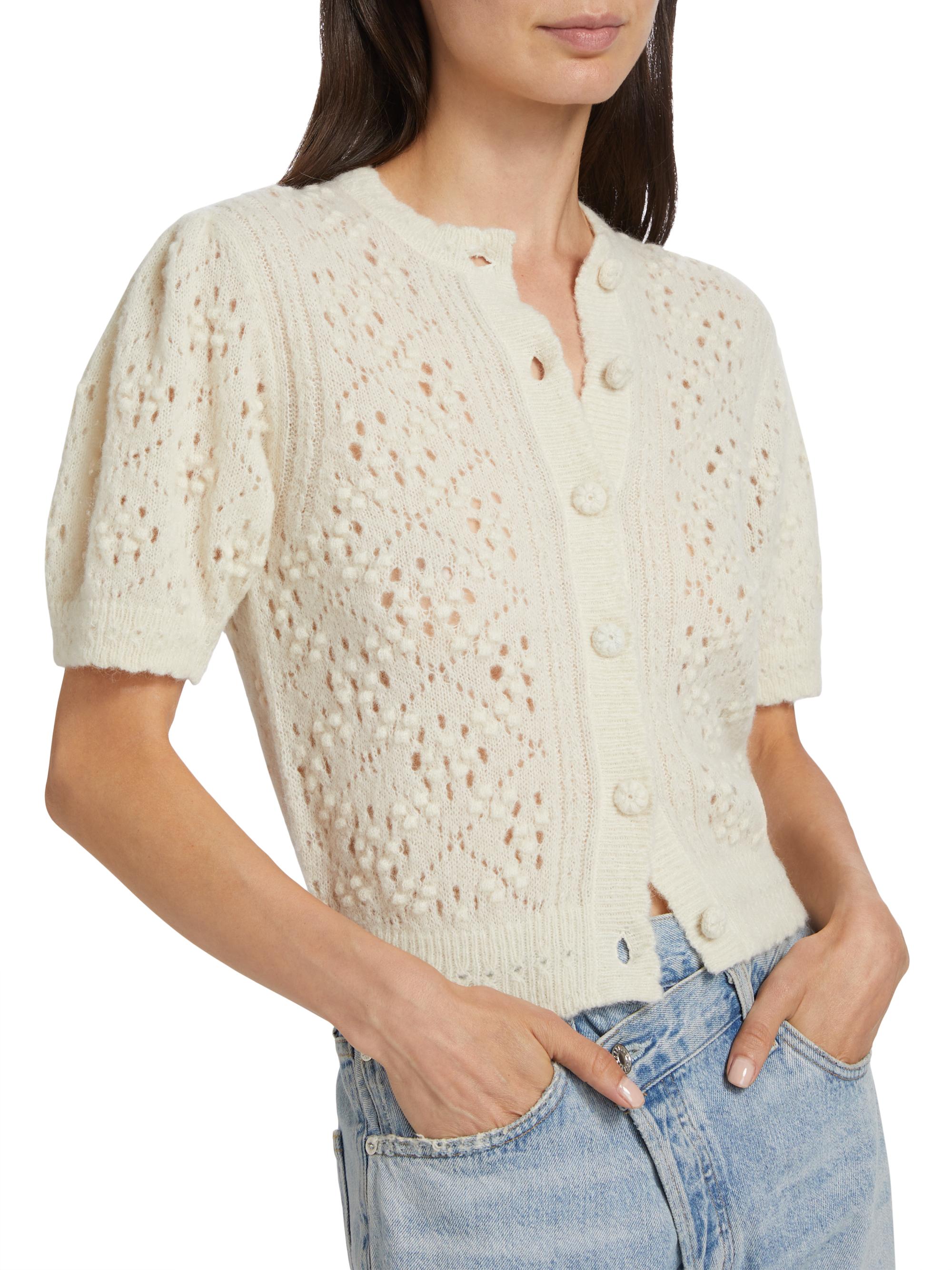 DÔEN Mirabelle Alpaca-Blend Short-Sleeve Cardigan | Saks Fifth Avenue