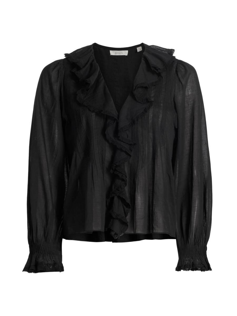 GALERIE VIE 23SSシルクブレンドオックス フーデッドブルゾン 黒 GALERIE VIE 23SSシルクブレンドオックス フーデッドブルゾン 黒