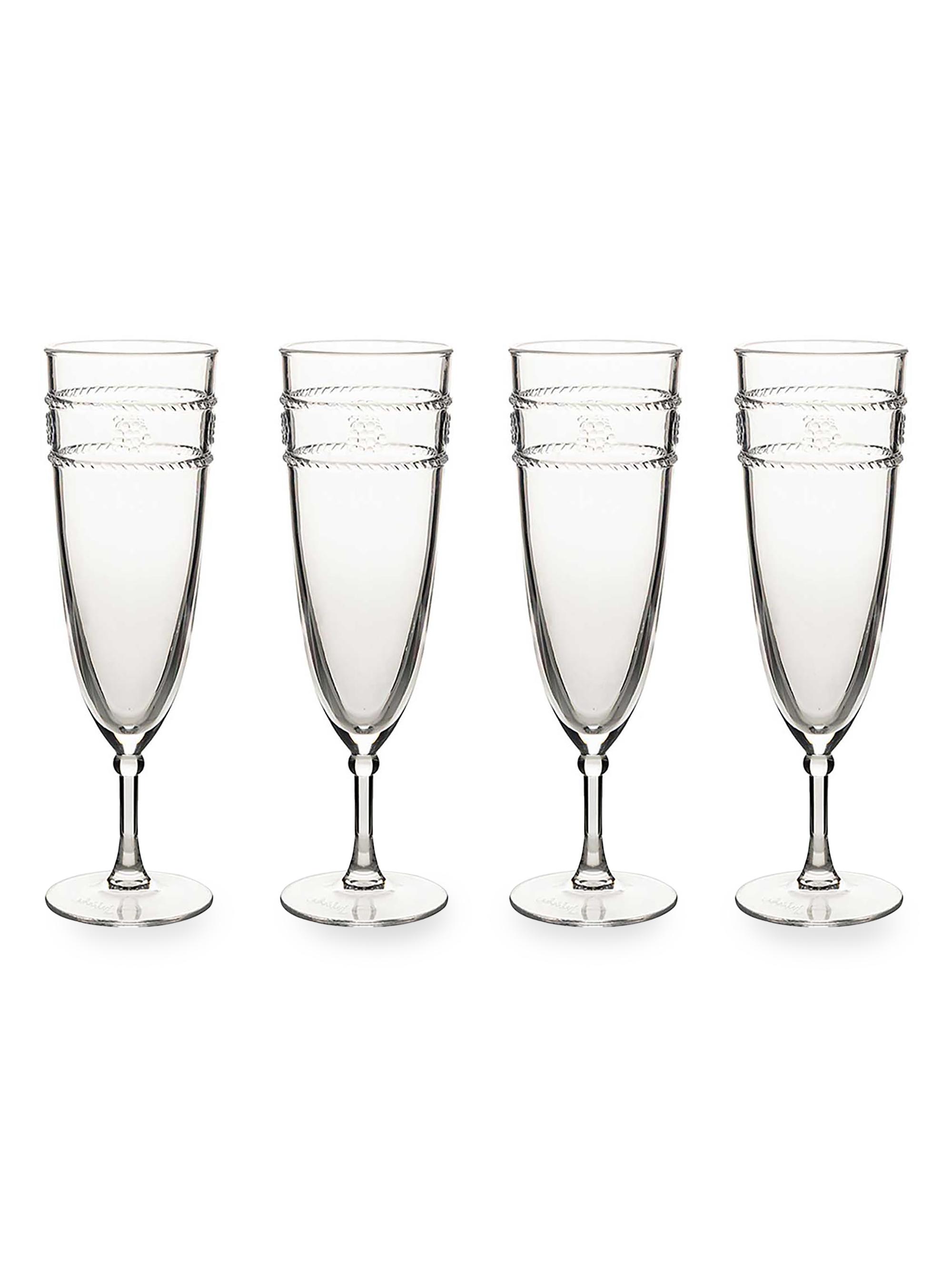 Juliska Isabella Acrylic 4-Piece Flute Glass Set - Clear