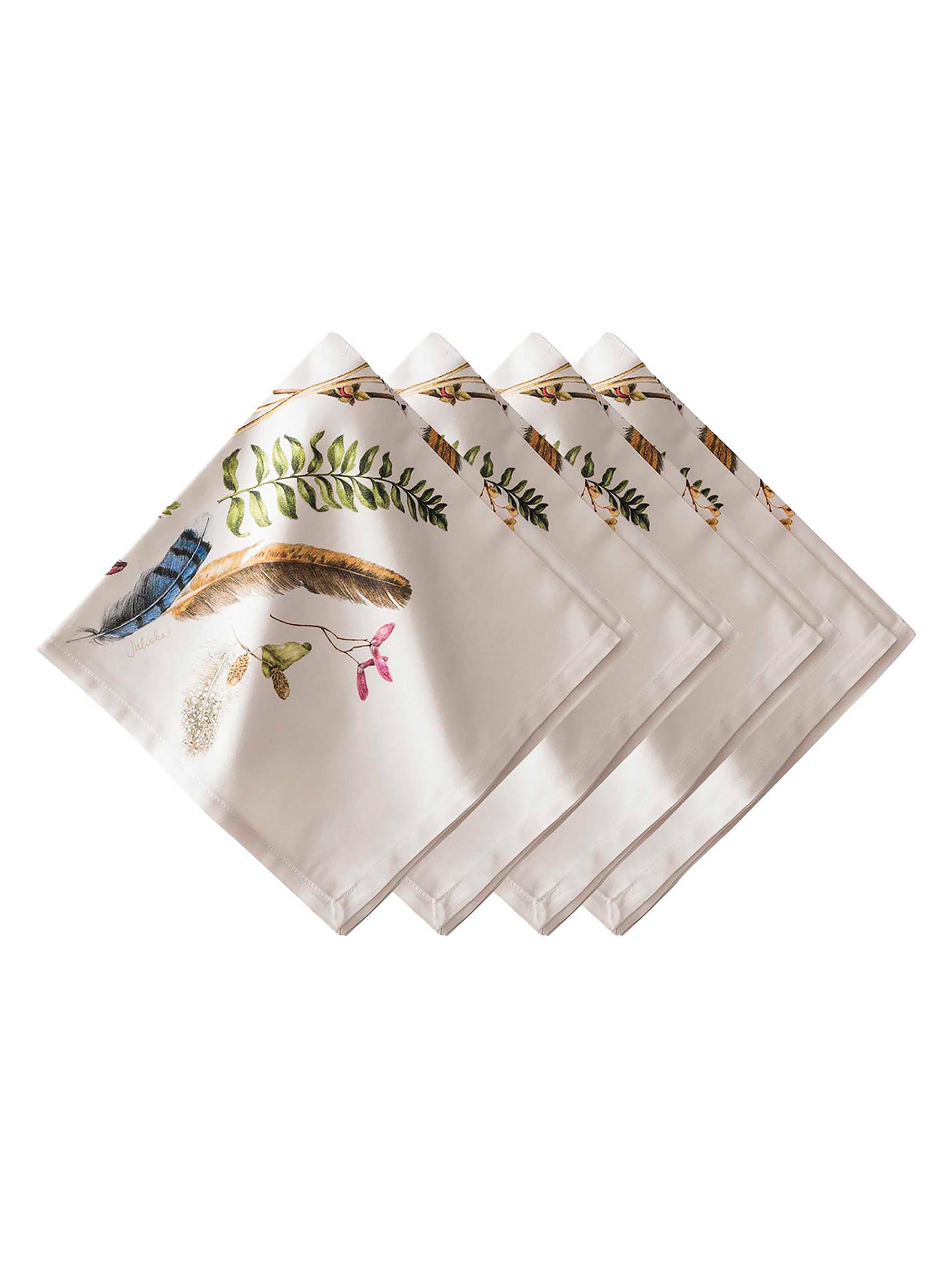 Juliska Forest Walk 4-Piece Napkin Set - Cafe Au Lait