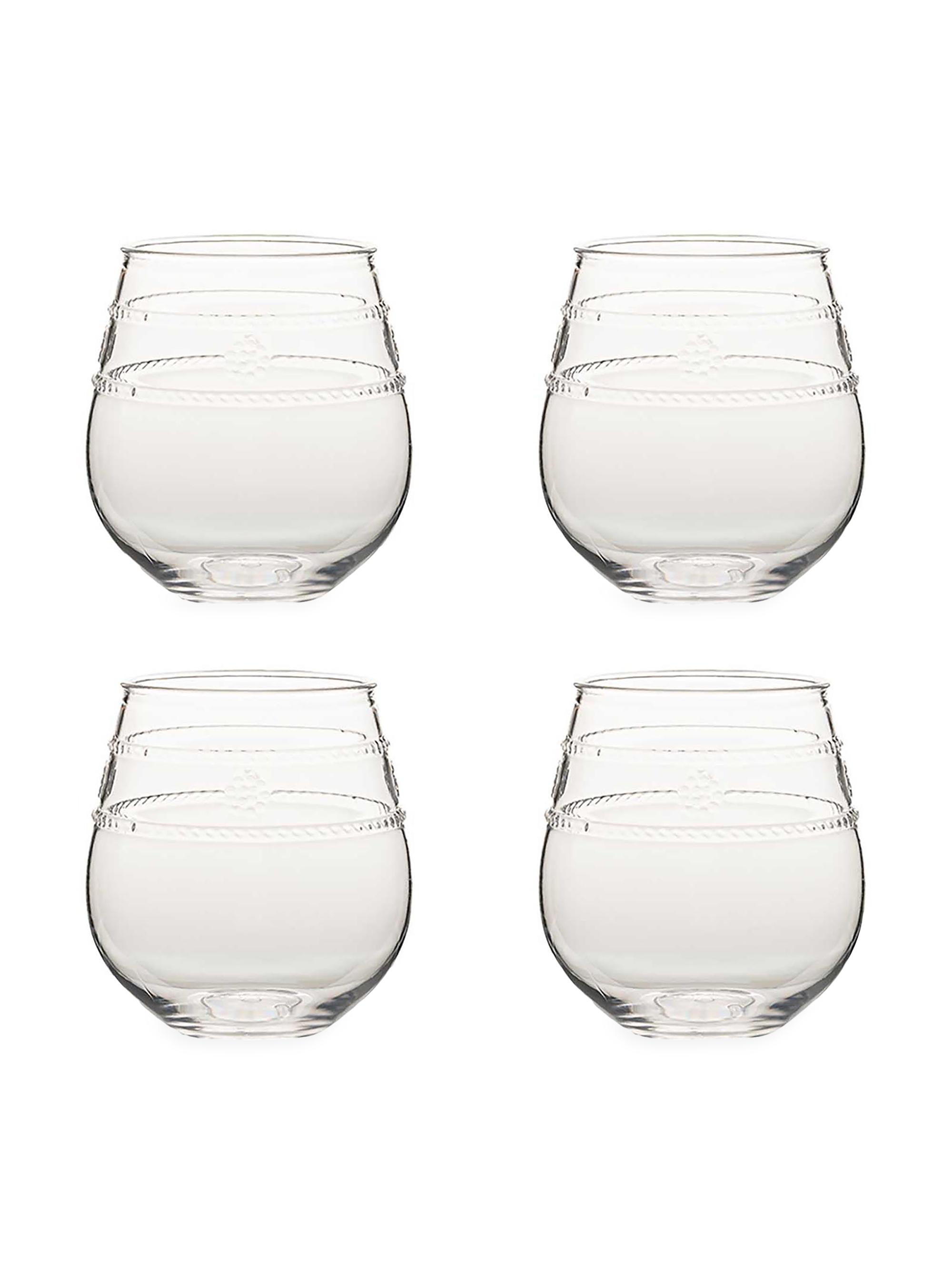 Juliska Isabella Acrylic 4-Piece Stemless Wine Glass Set - Clear