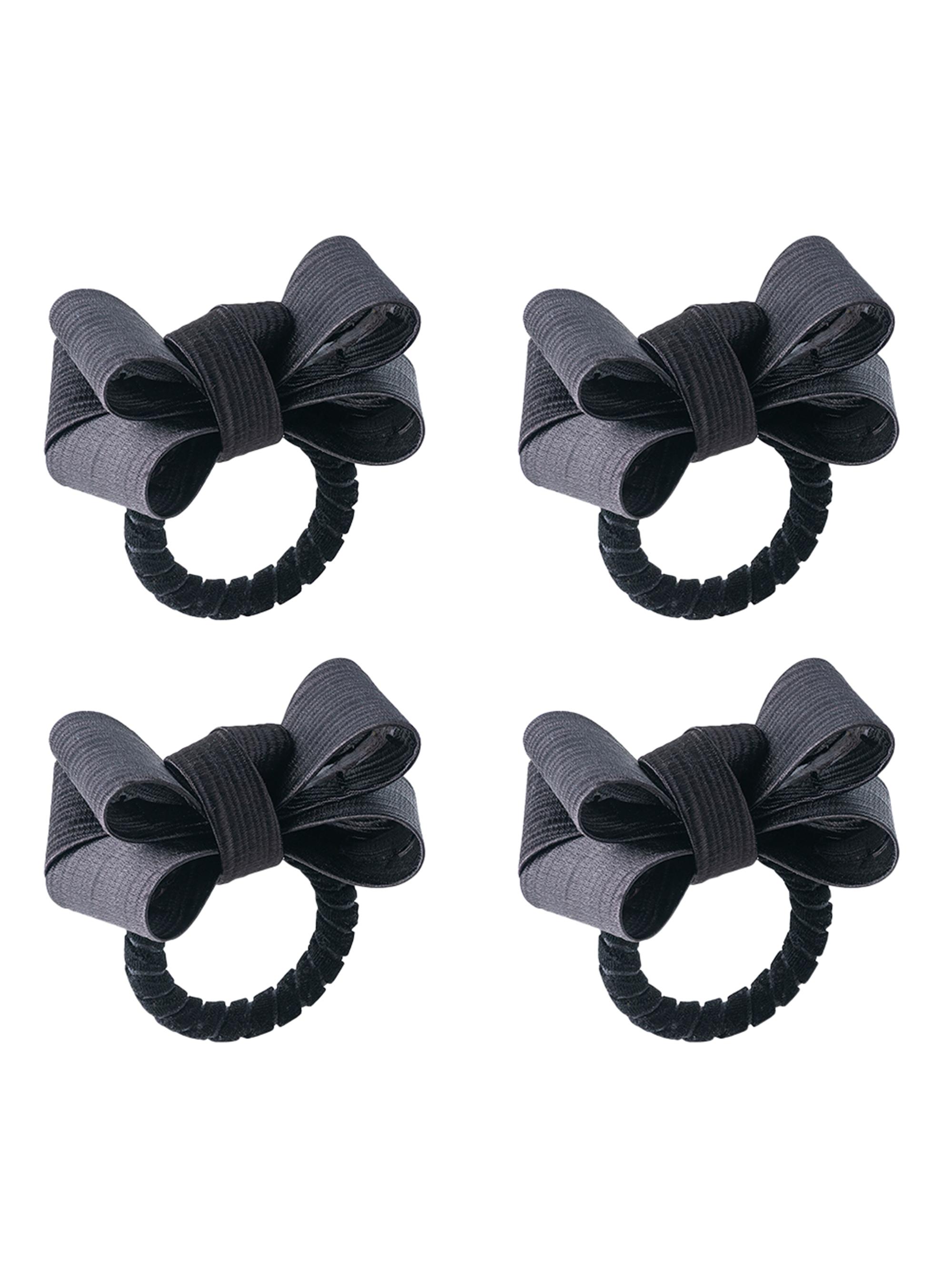 Juliska Tuxedo Napkin Rings 4-Piece Set - Black