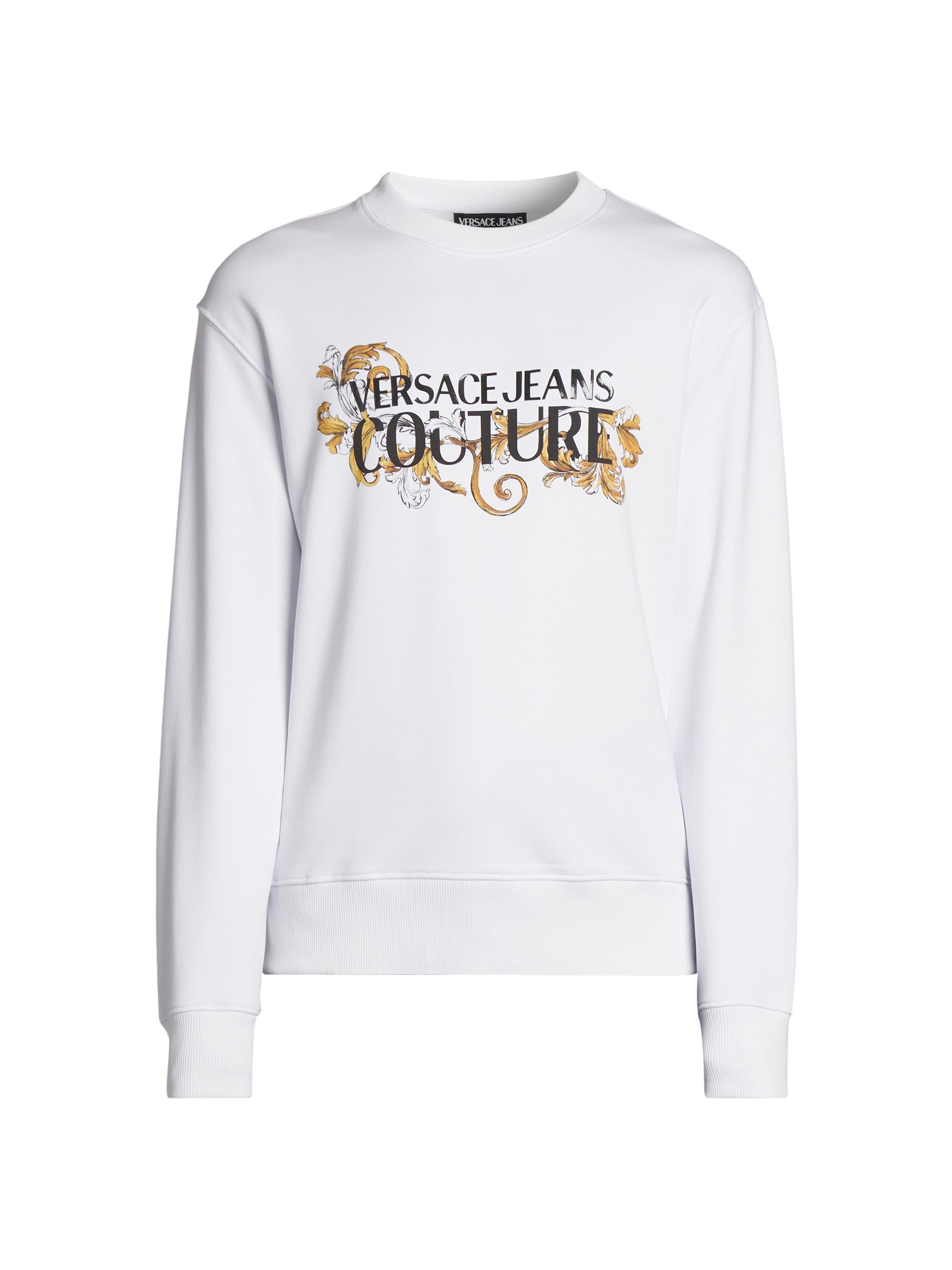 Versace Jeans Couture Men's Logo Screen-Printed Sweatshirt - White Gold