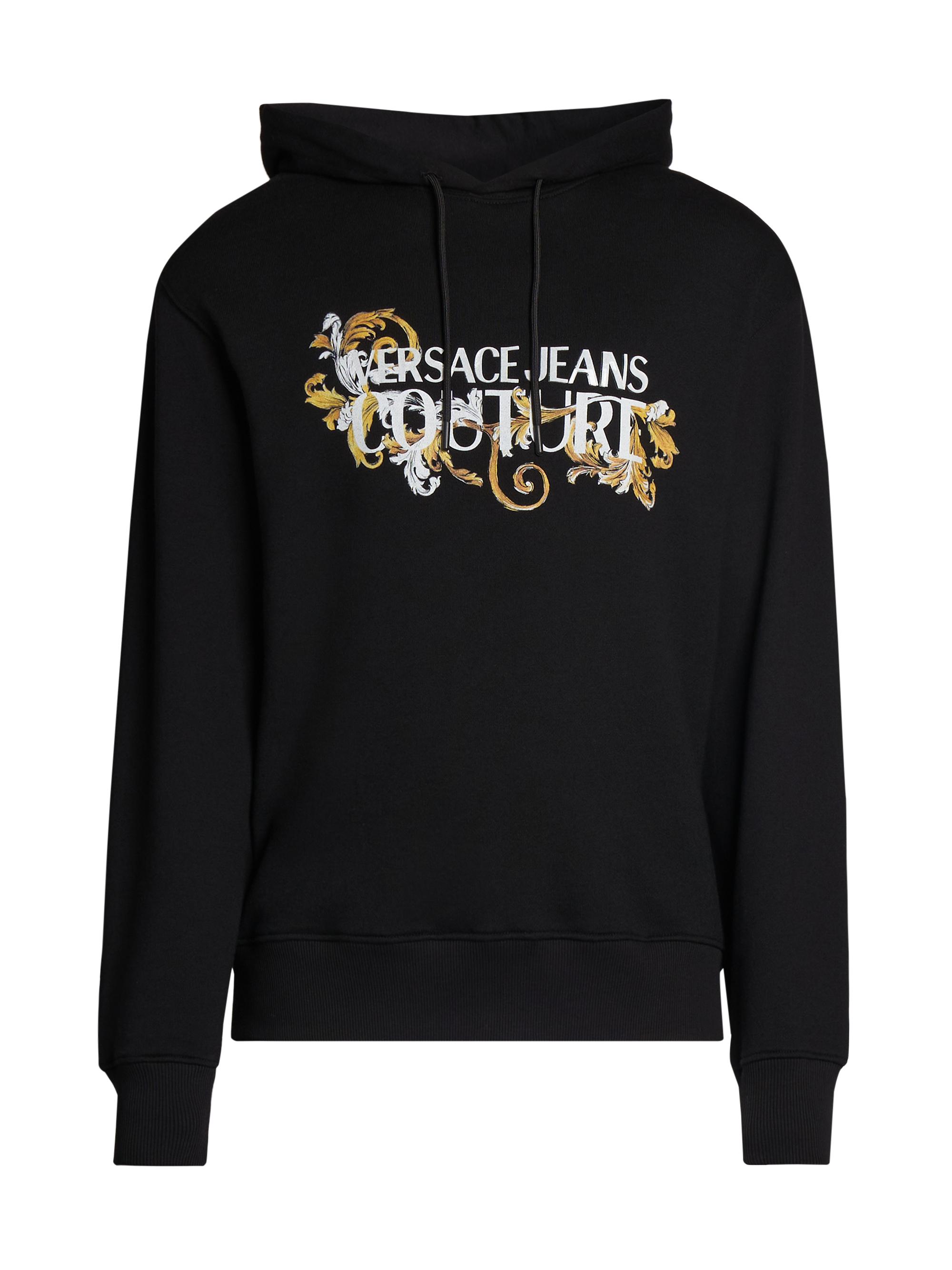 Versace Jeans Couture Men's Baroque Cotton Hoodie - Black Gold