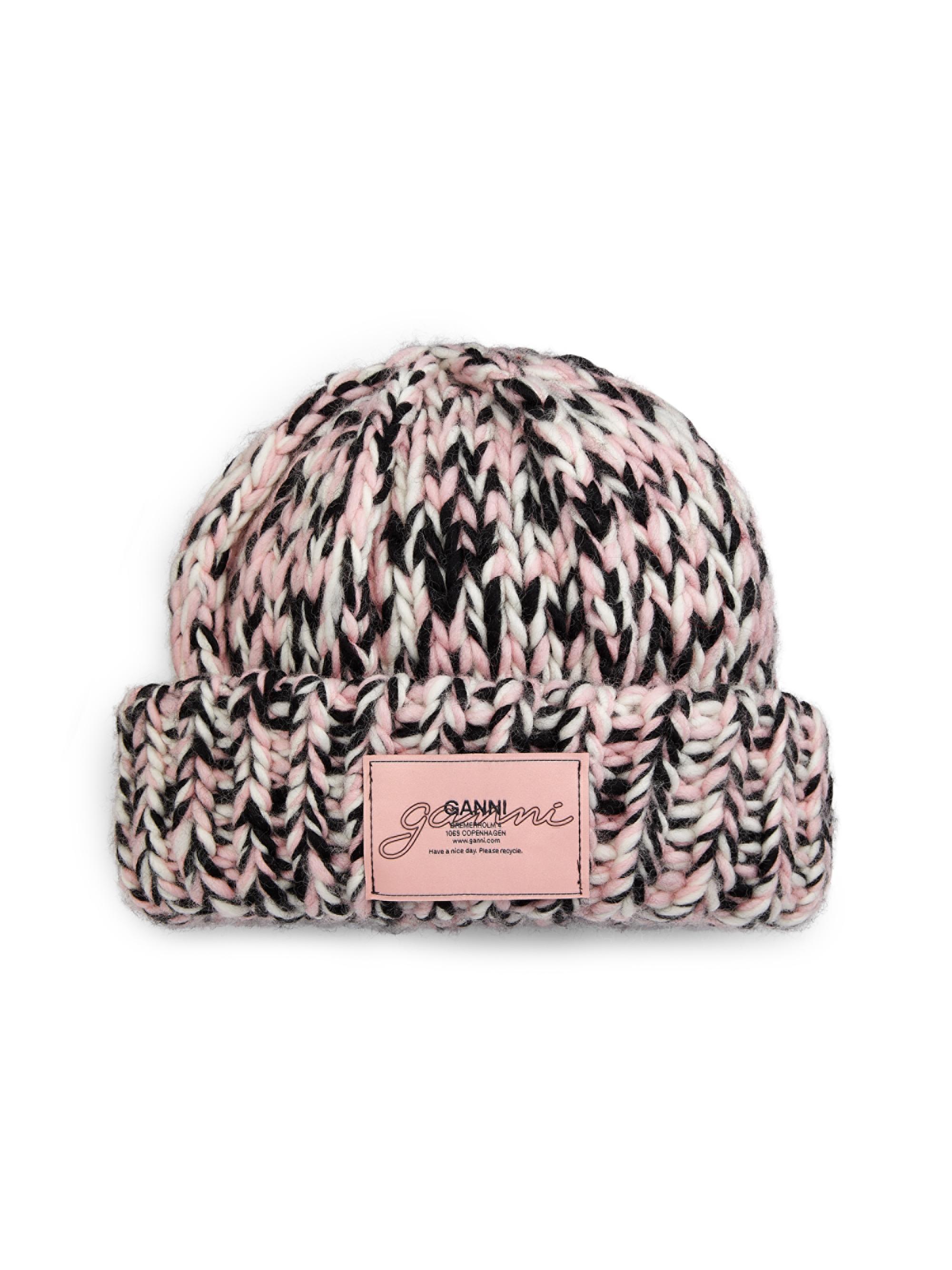 Ganni Women's Graphic Wool Beanie - Chalk Pink