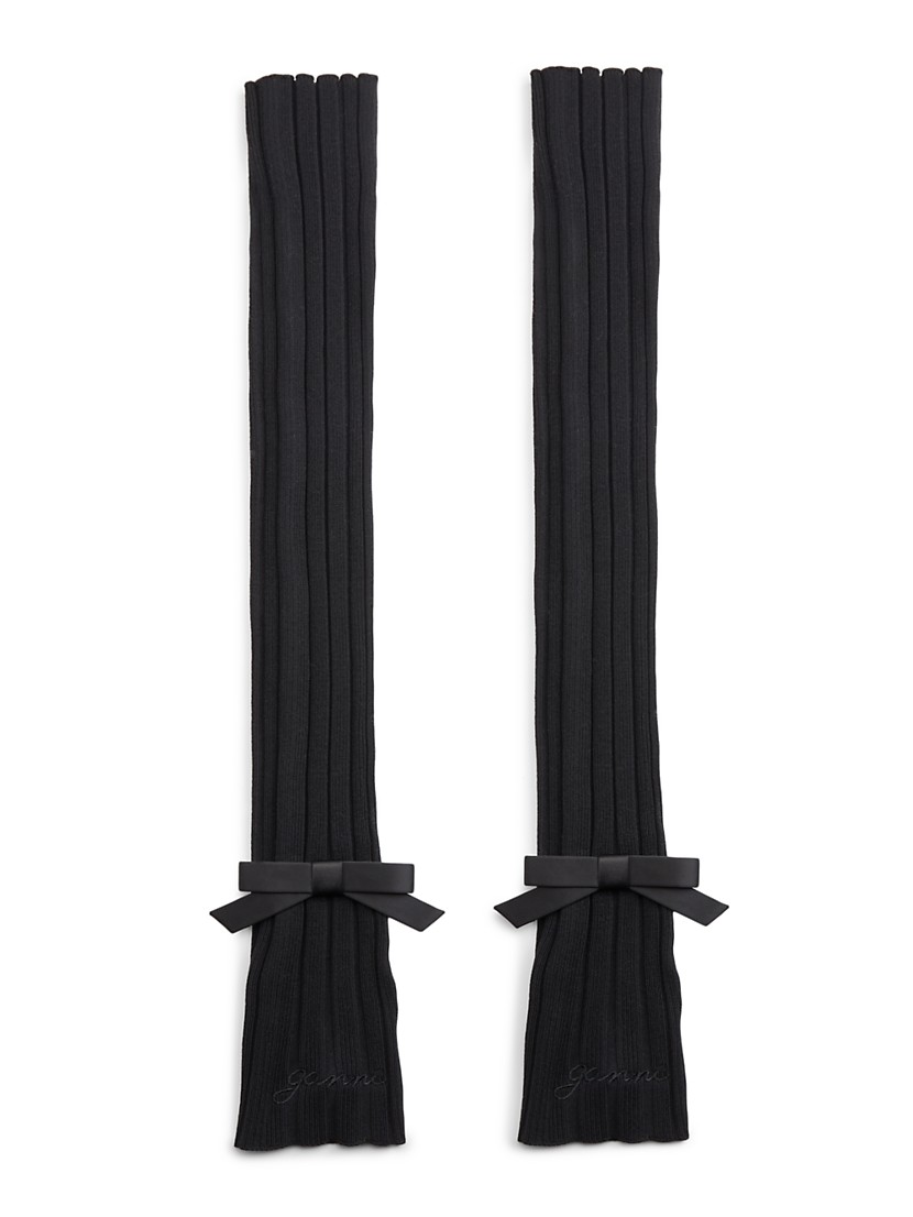 Shop Ganni Rib-Knit Bow Wrist Warmers | Saks Fifth Avenue Shop Ganni Rib-Knit Bow Wrist Warmers | Saks Fifth Avenue