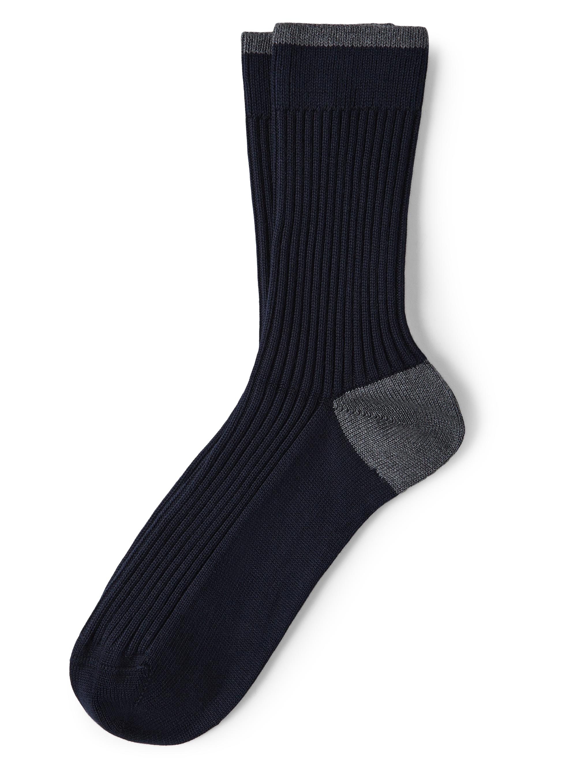 Brunello Cucinelli Men's Cotton Rib Knit Socks - Grey