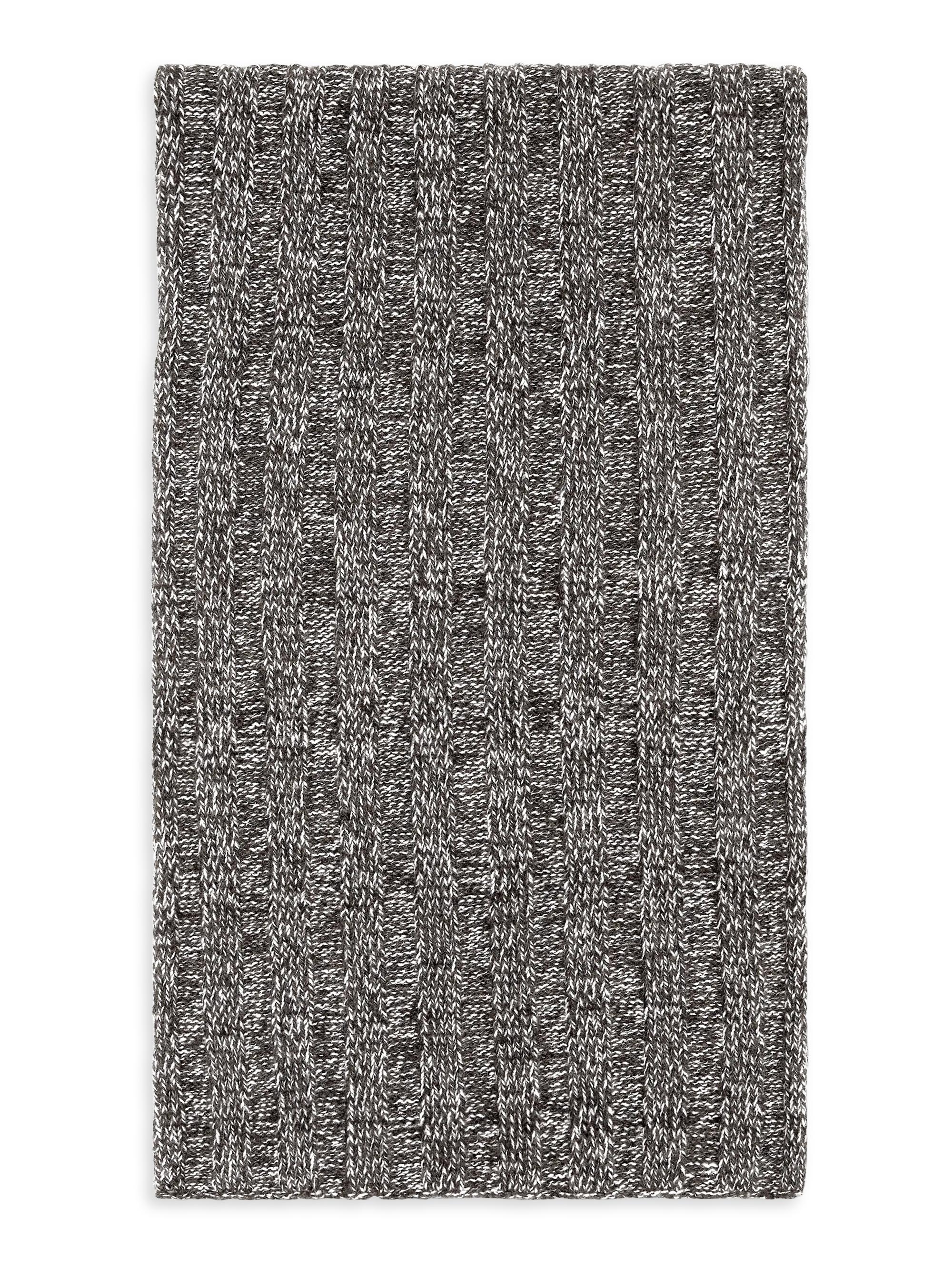 Brunello Cucinelli Men's Cashmere Chine Rib Knit Scarf - Grey