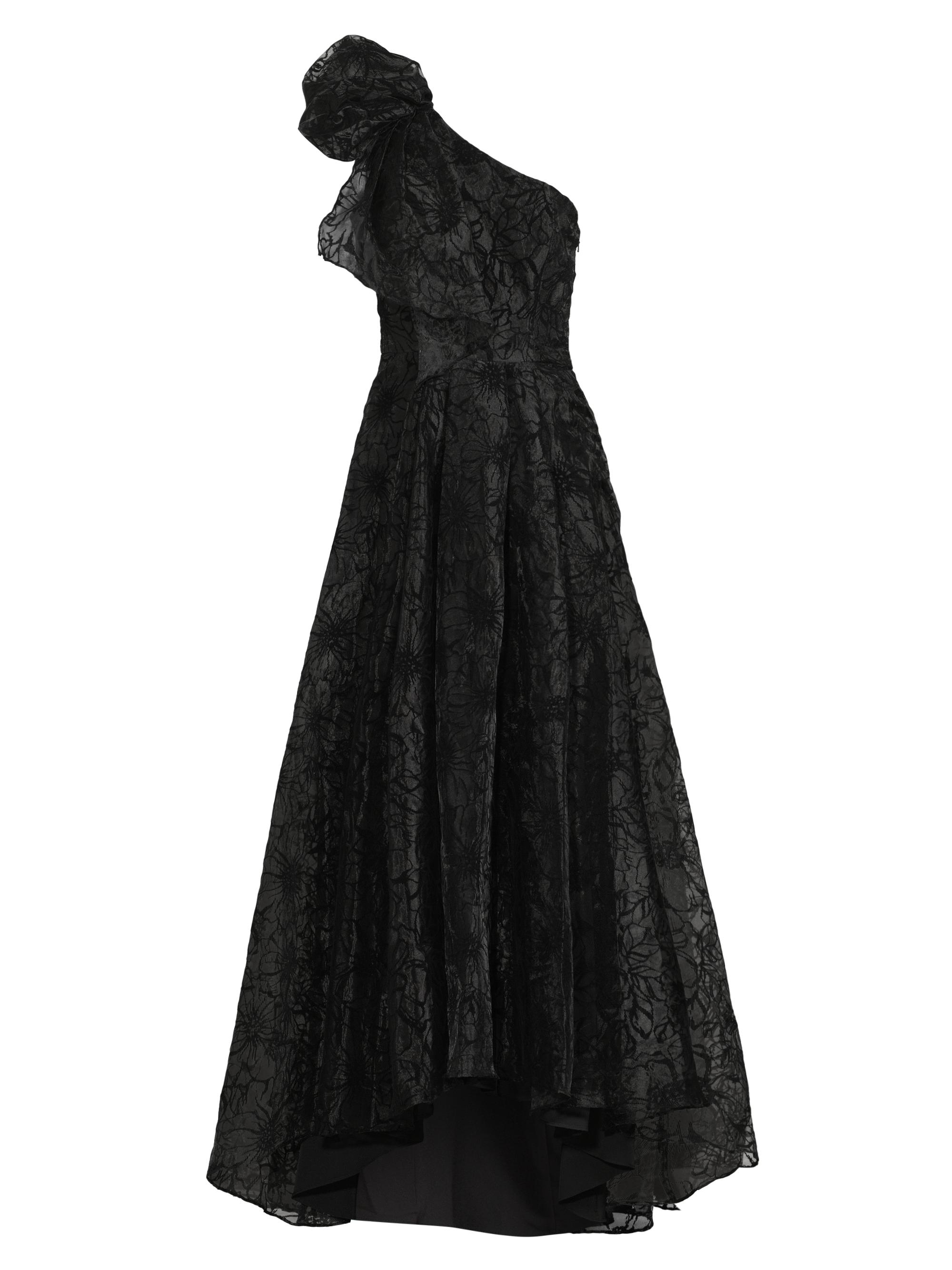 Black Halo Women's Mirabella Flocked Floral Organza Gown - Blooming Veils
