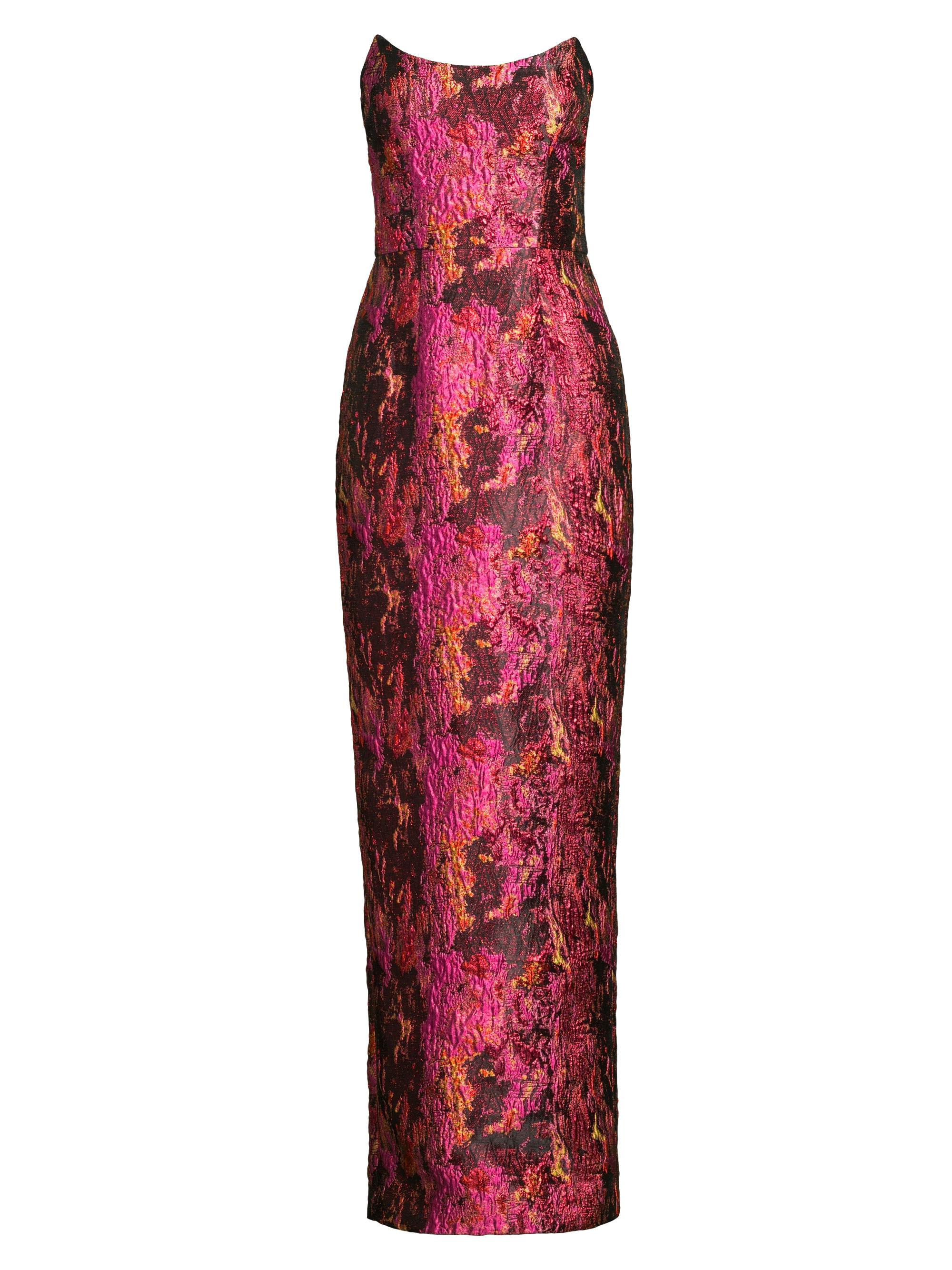 Black Halo Women's Lumina Jacquard Strapless Gown - Opal Storm