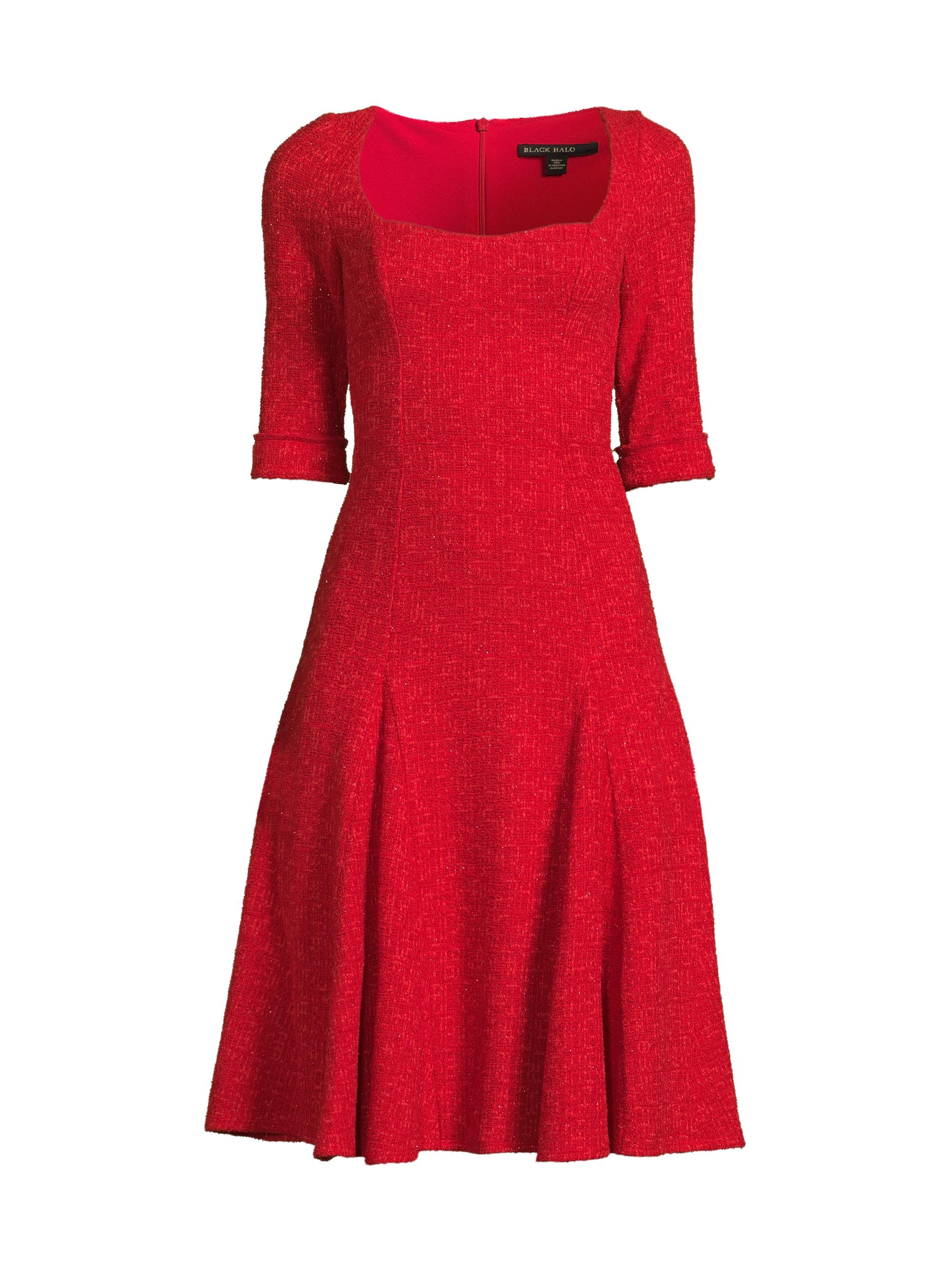 Black Halo Women's Norina Stretch-Bouclé Knee-Length Dress - Cherry Divine
