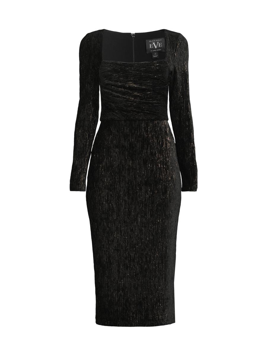 Shop Black Halo Xander Plissé Cocktail Sheath Dress | Saks Fifth 
