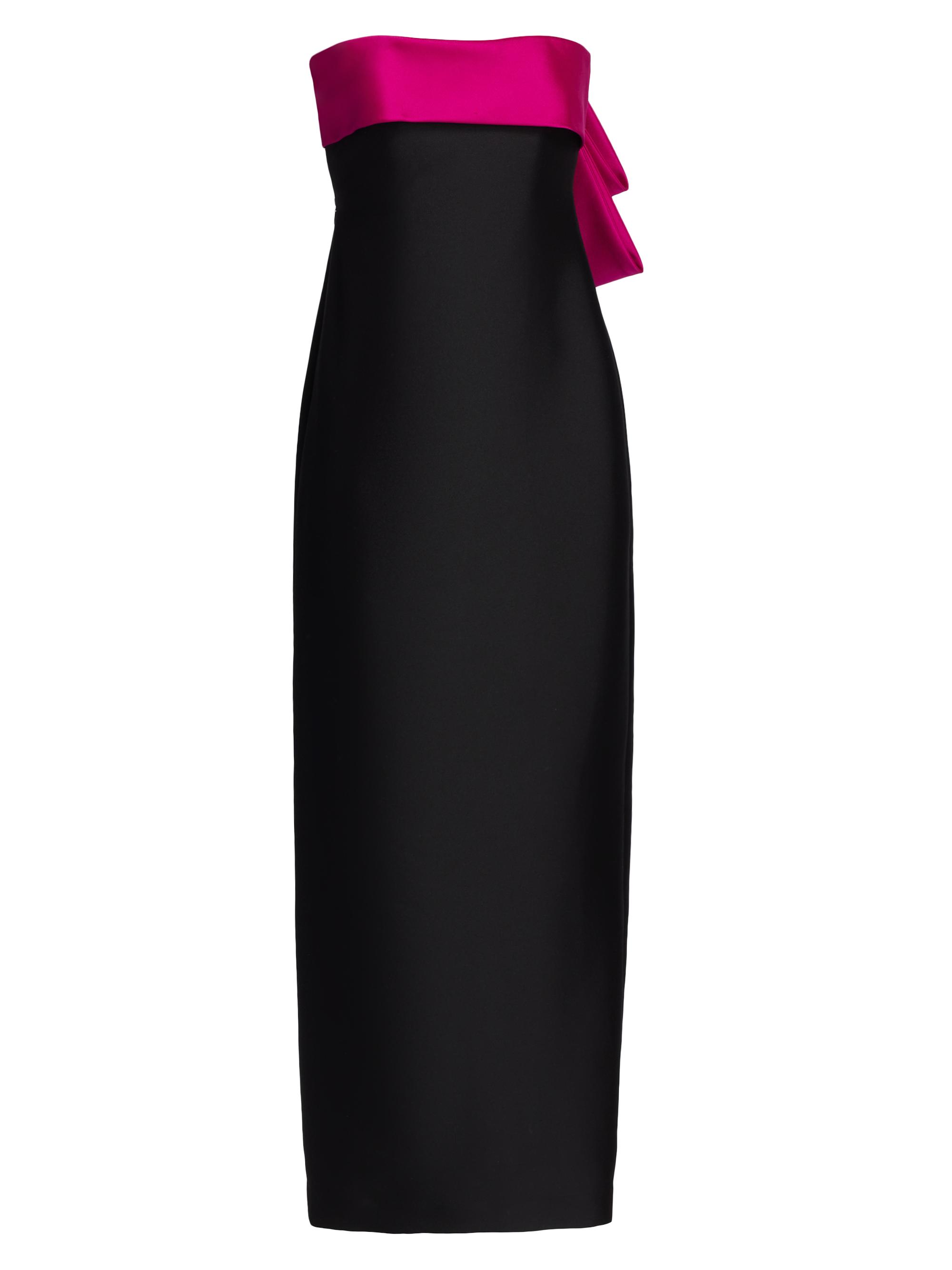Badgley Mischka Women's Strapless Cocktail Dress - Black Fuchsia