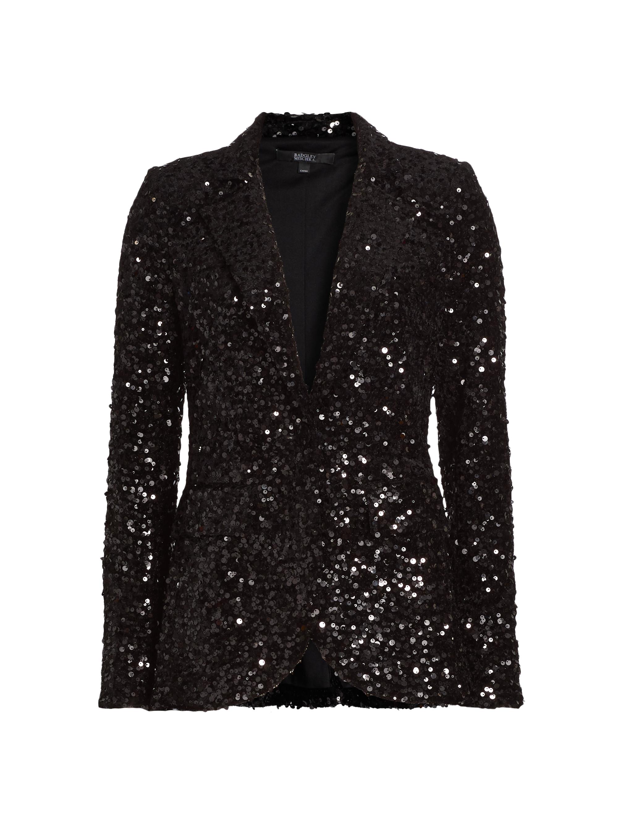 Badgley Mischka Women's Sequined Evening Jacket - Black