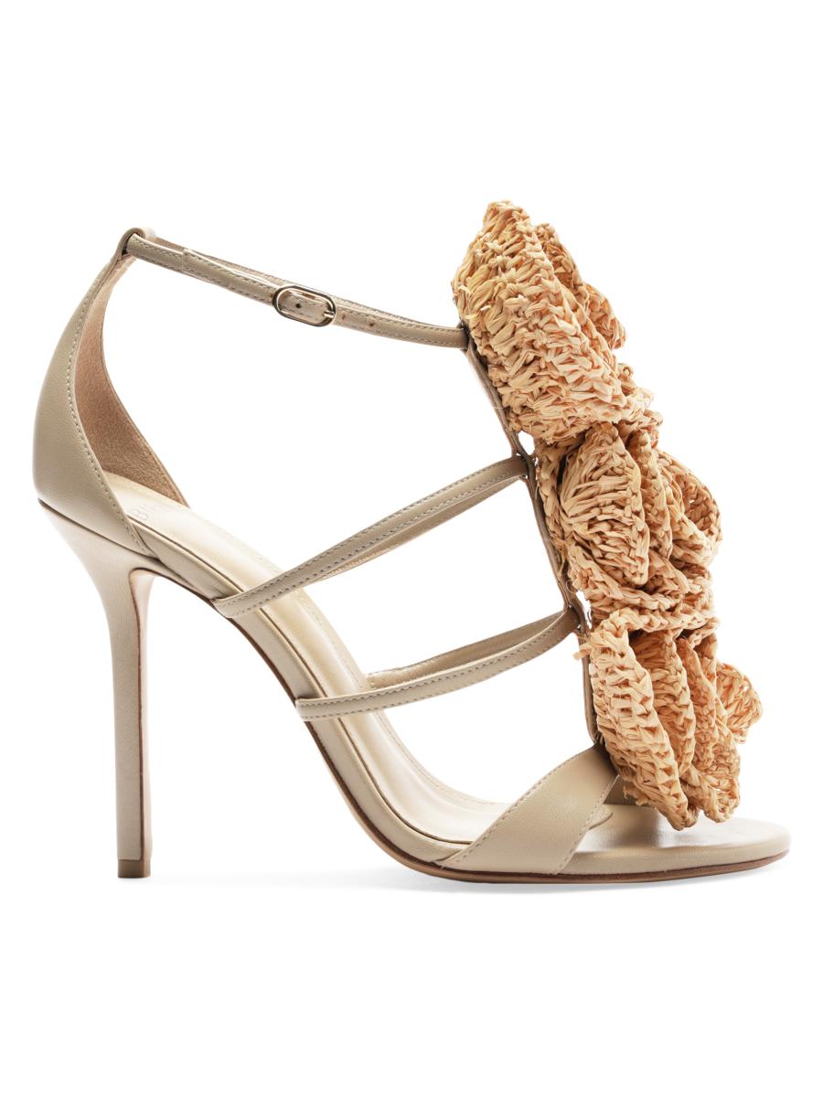 SALE中【正規品】bibiy ALEXAFLOWERROMPERS Sサイズ Alexandre Birman Sadie Flower 100MM Leather & Raffia Sandals