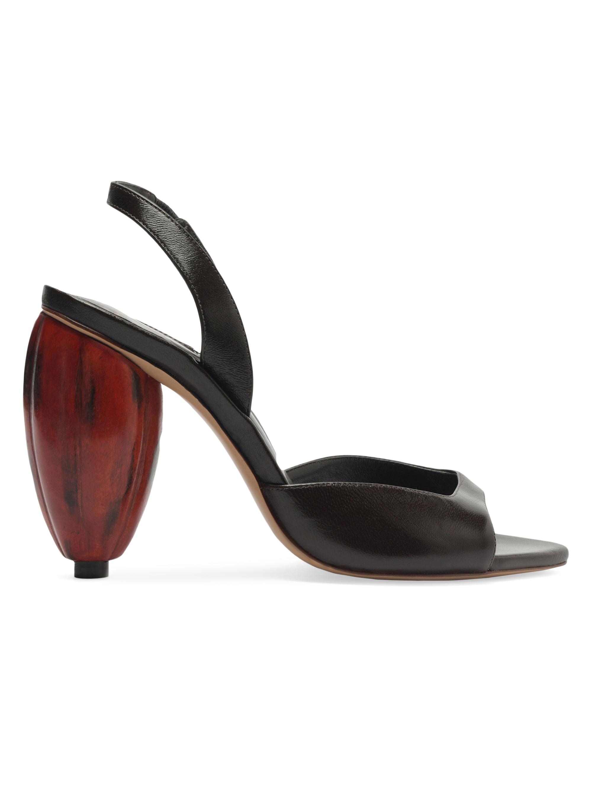 Alexandre Birman Women's Cacau Leather Slingback Sandals - Dark Brown