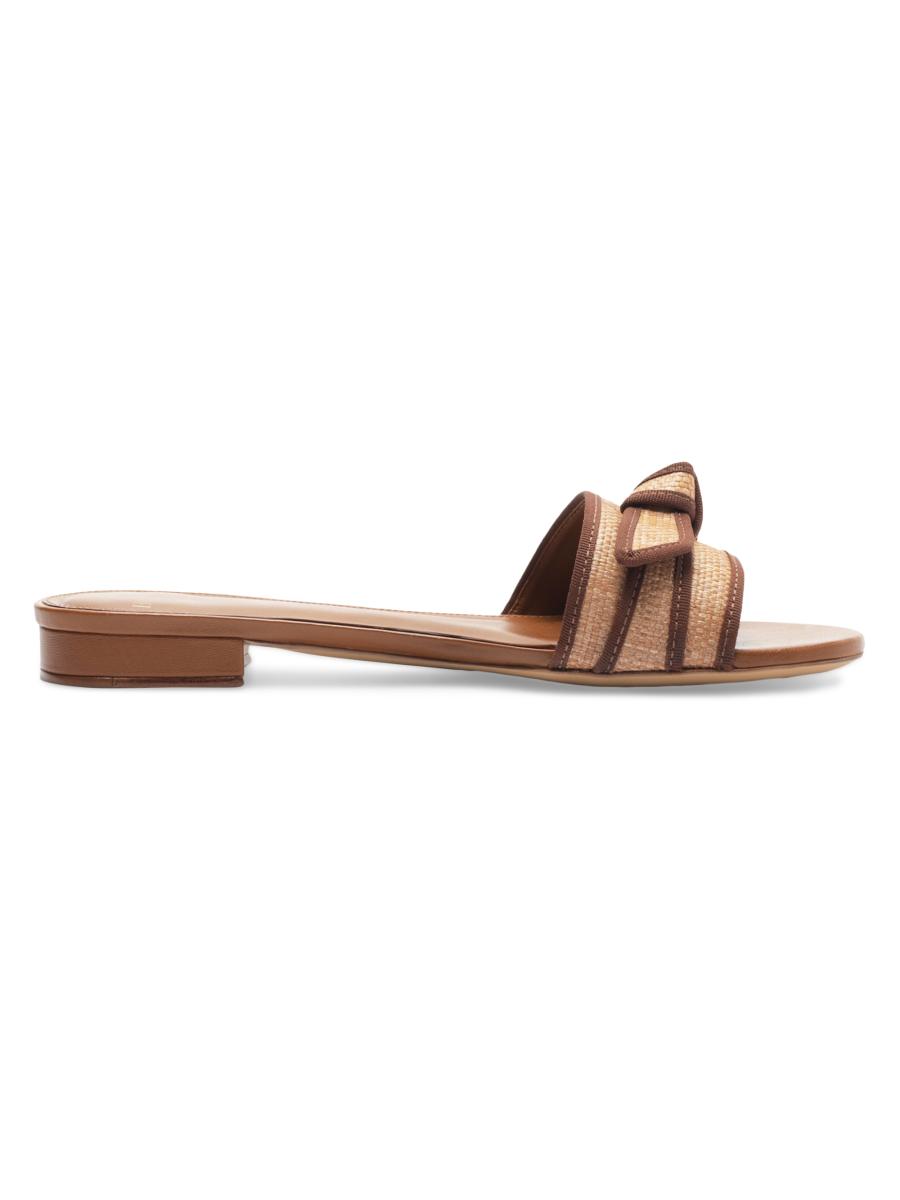 Alexandre Birman Bow-Detailed Raffia Sandals | Saks Fifth Avenue