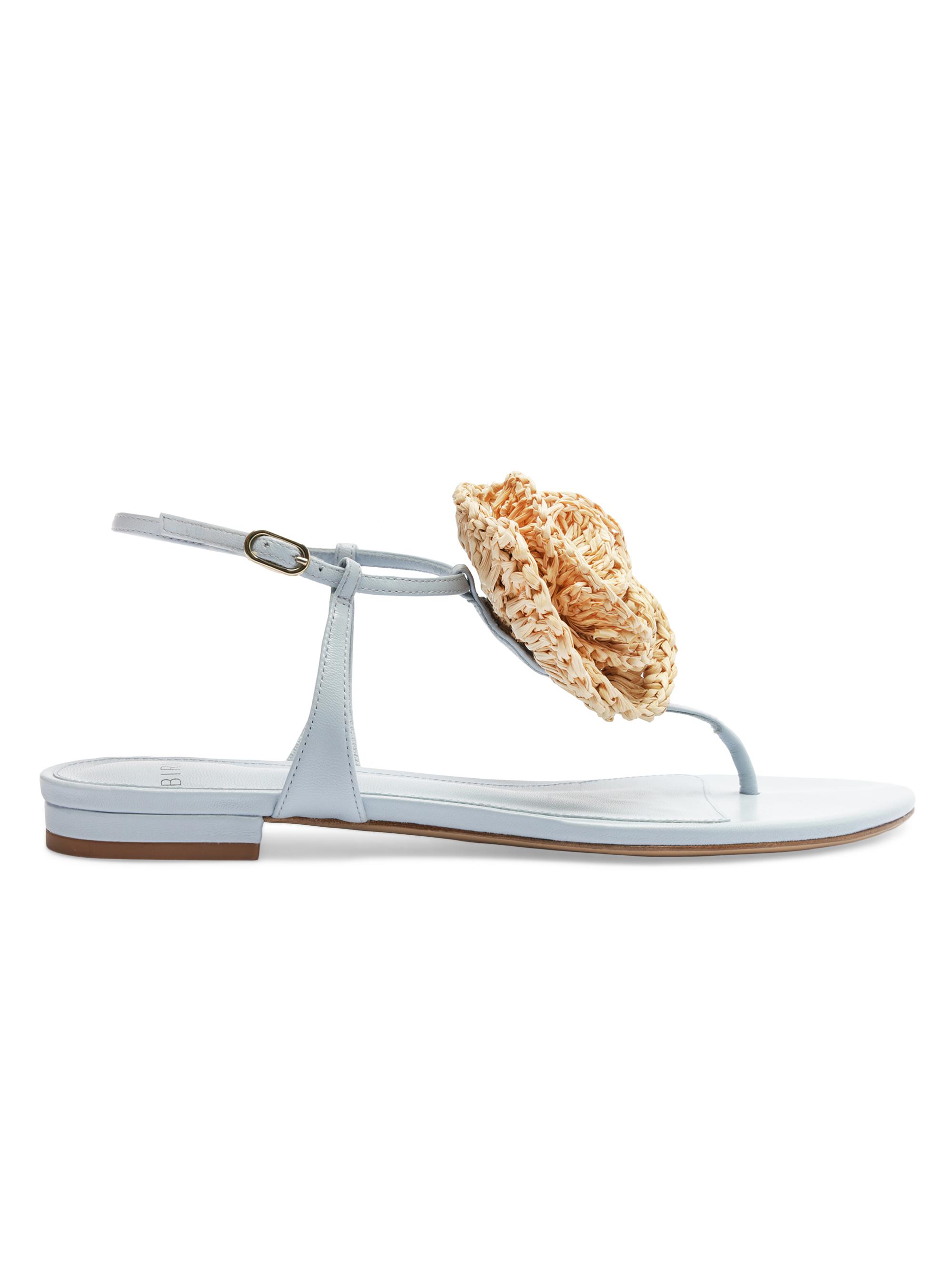 Alexandre Birman Women's Sadie Floral-Accented Leather Sandals - Serene Blue