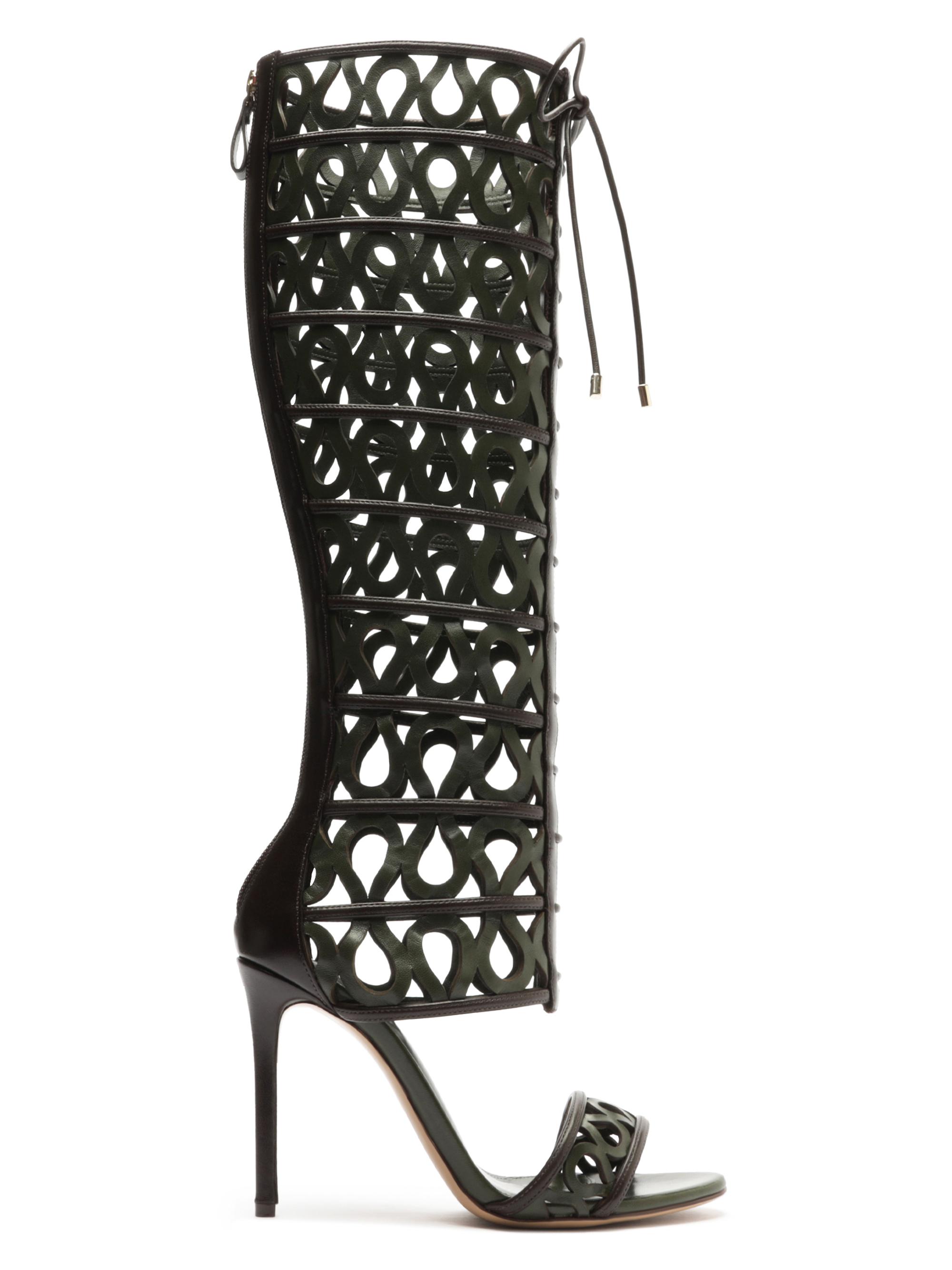 Alexandre Birman Women's Dakota 100MM Leather Sandals - Dark Brown