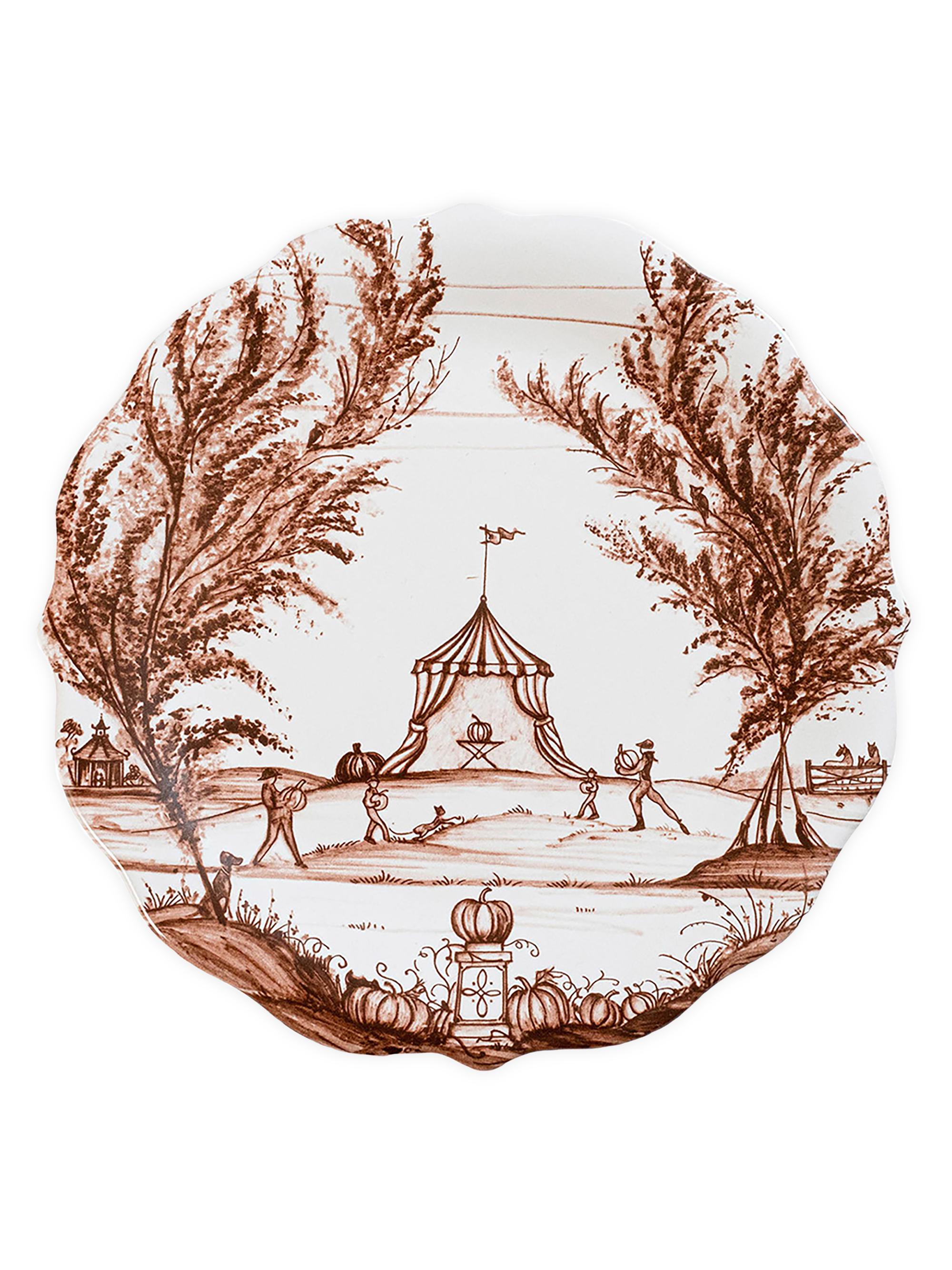 Juliska Country Estate Harvest 4-Piece Party Plates Set - Sepia