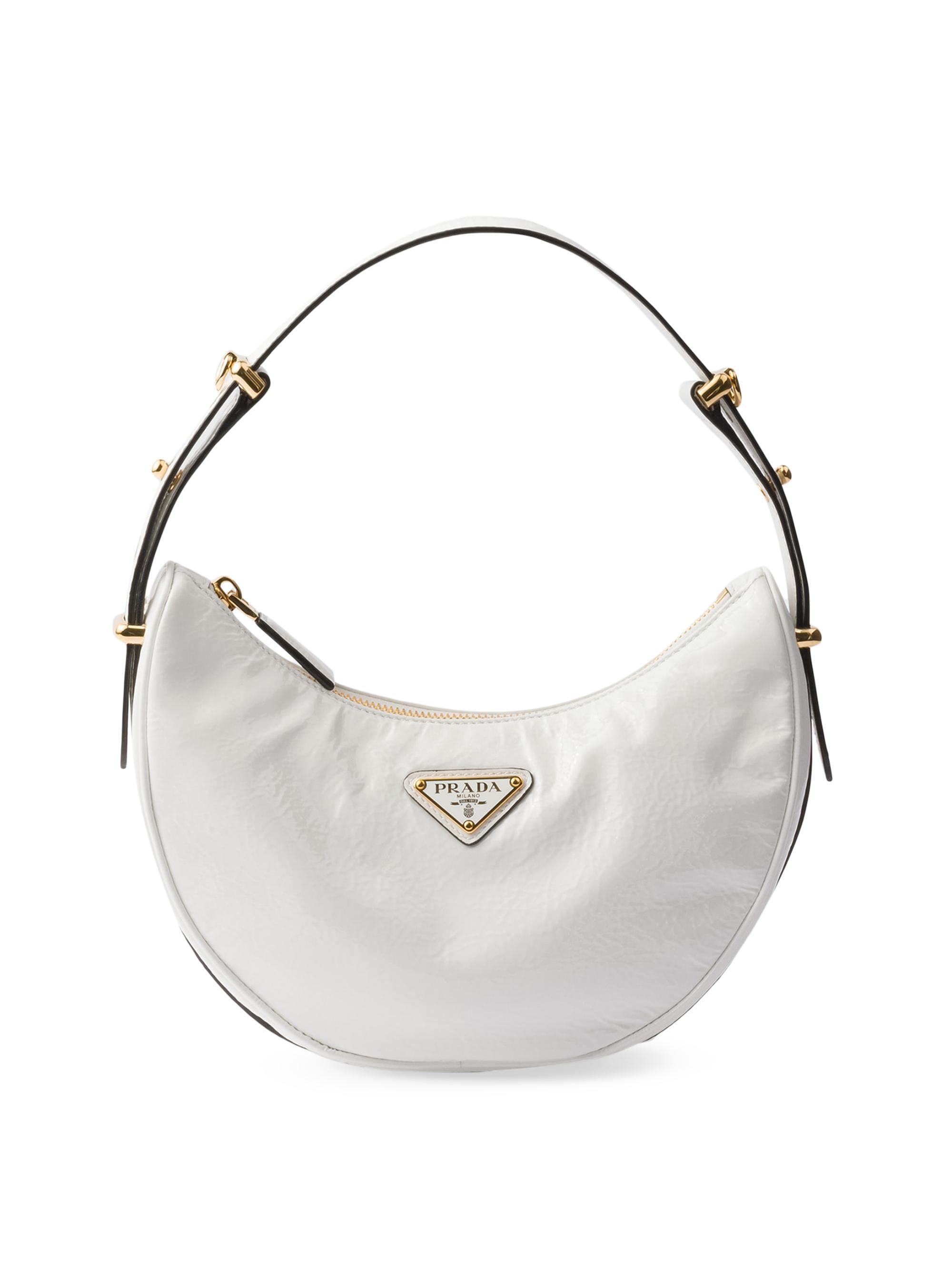 Prada Arqué Naplak Patent Leather Shoulder Bag | Saks Fifth