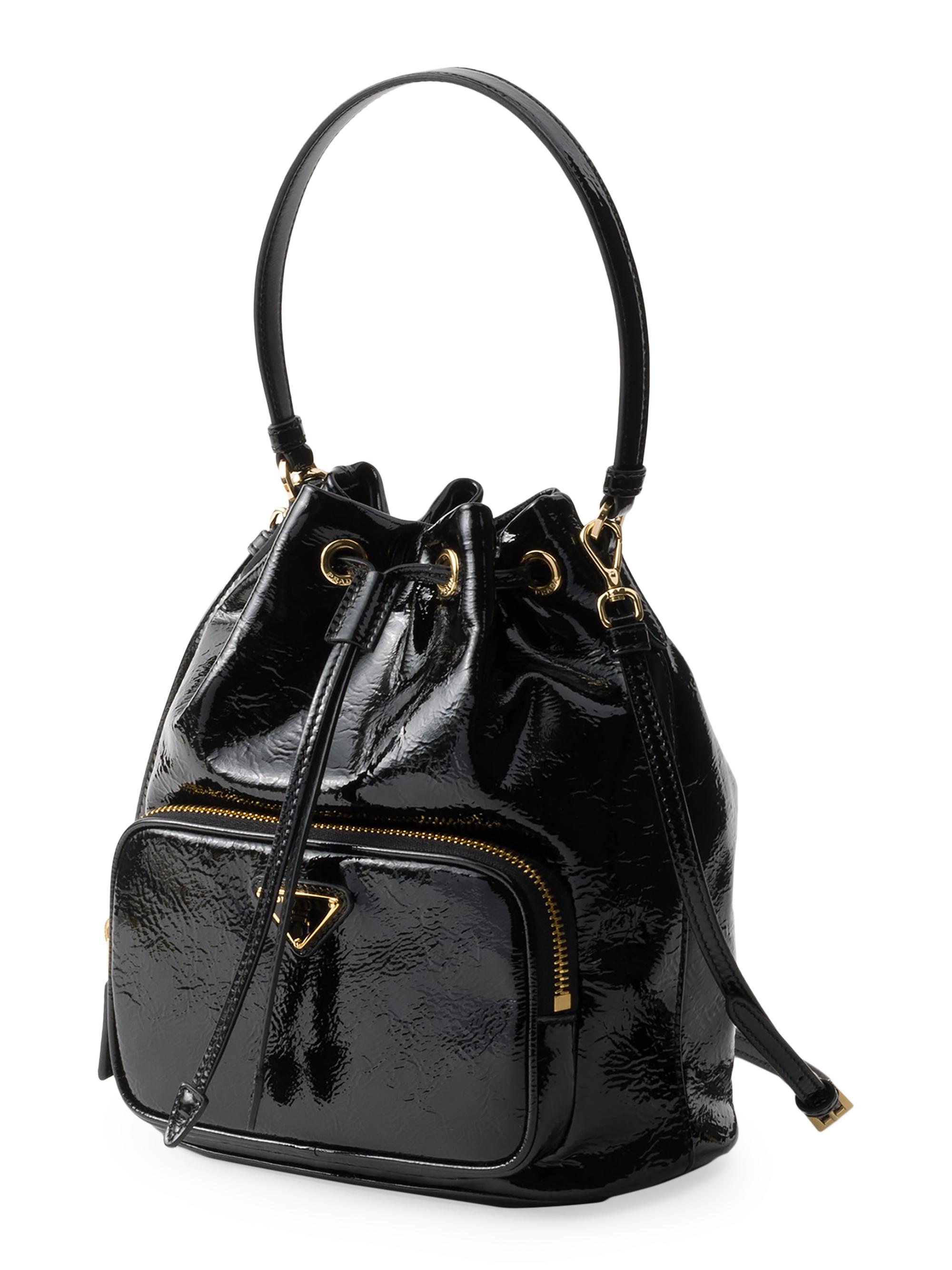Prada Duet Naplak Patent Leather Bucket Bag | Saks Fifth Avenue