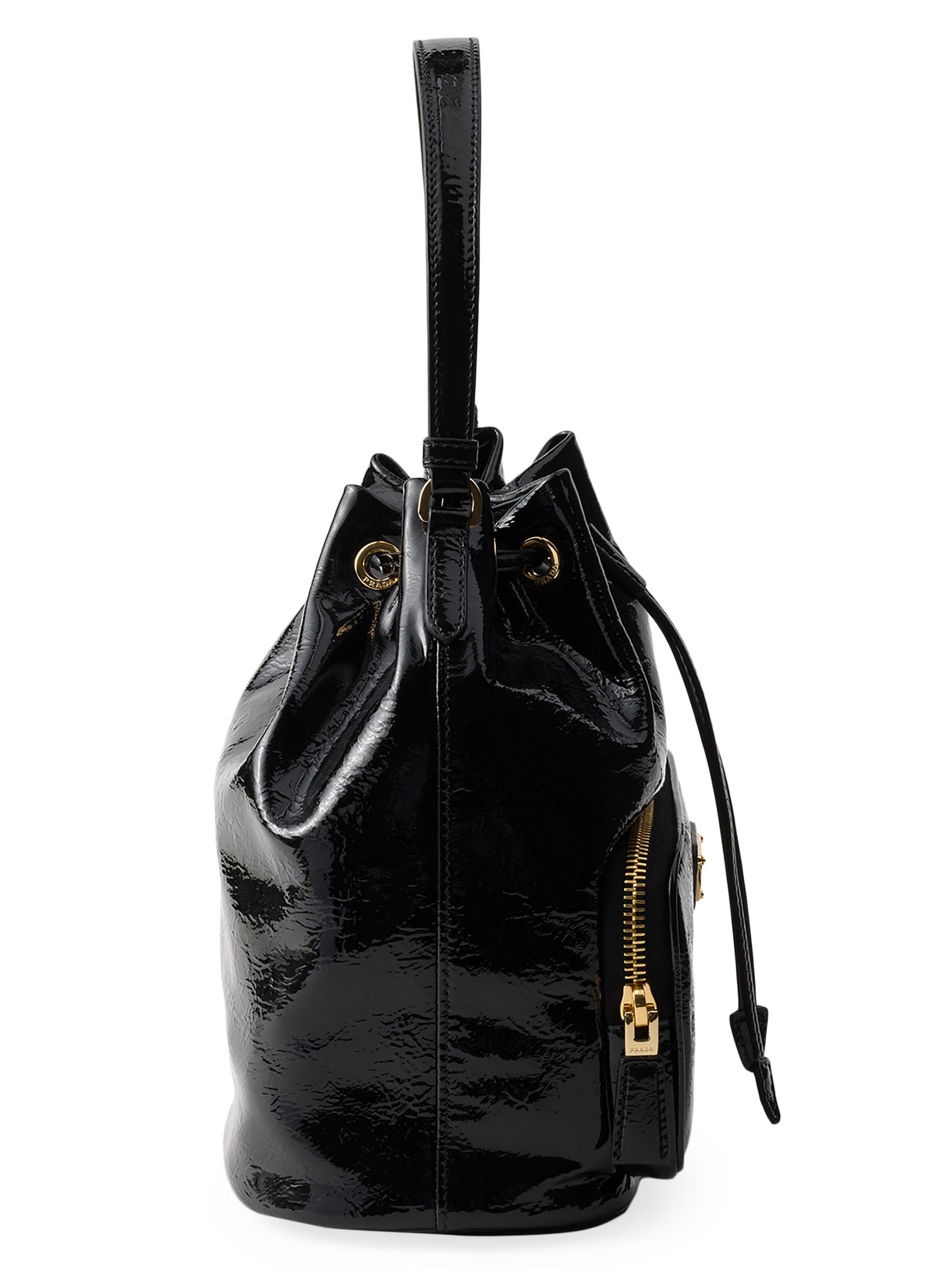Prada Duet Naplak Patent Leather Bucket Bag with Gold Accents Prada Duet Naplak Patent Leather Bucket Bag | Saks Fifth Avenue main image 2
