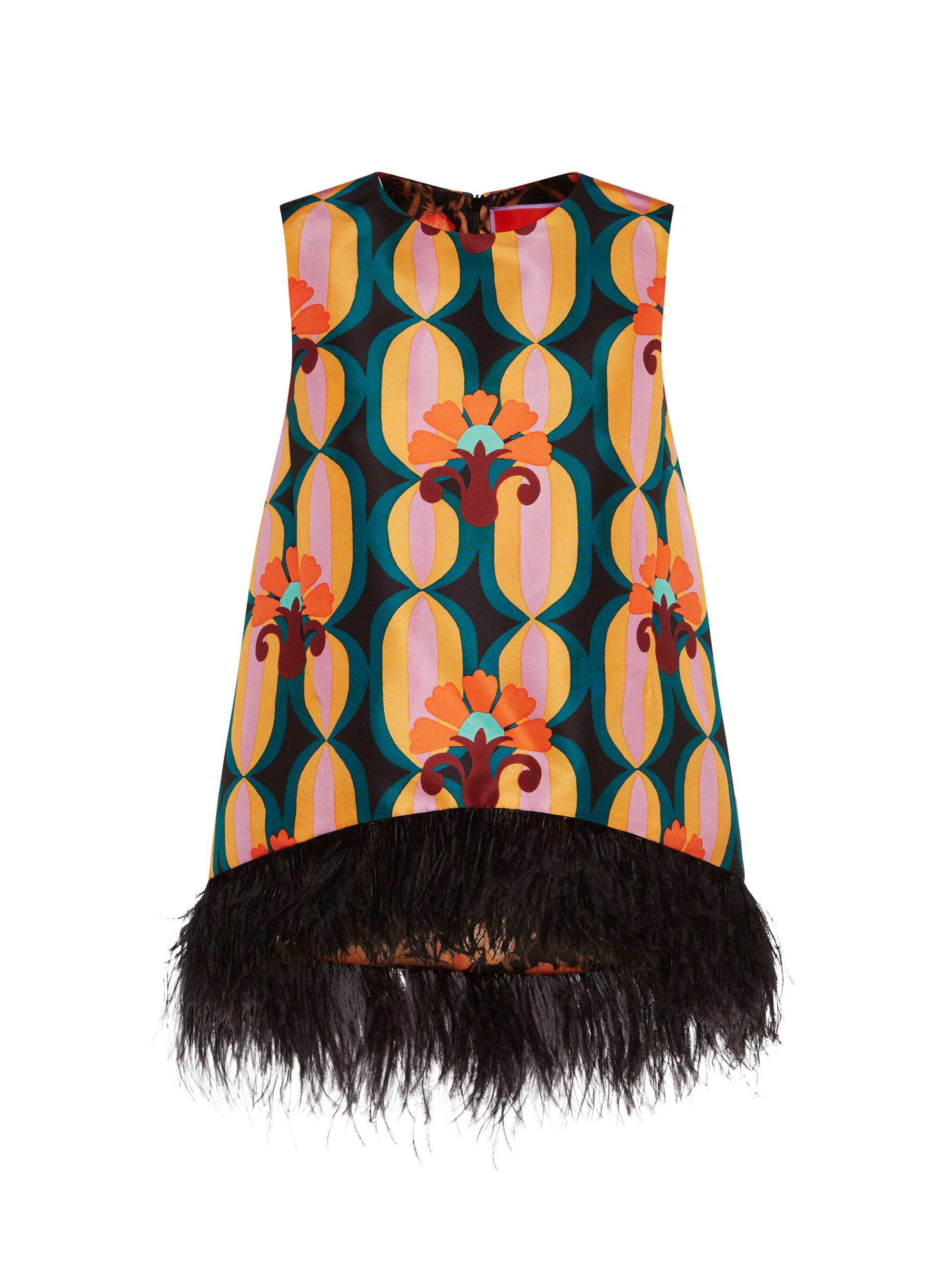 La DoubleJ Women's La Scala Top with Feathers - Arcturus Blue Petrol