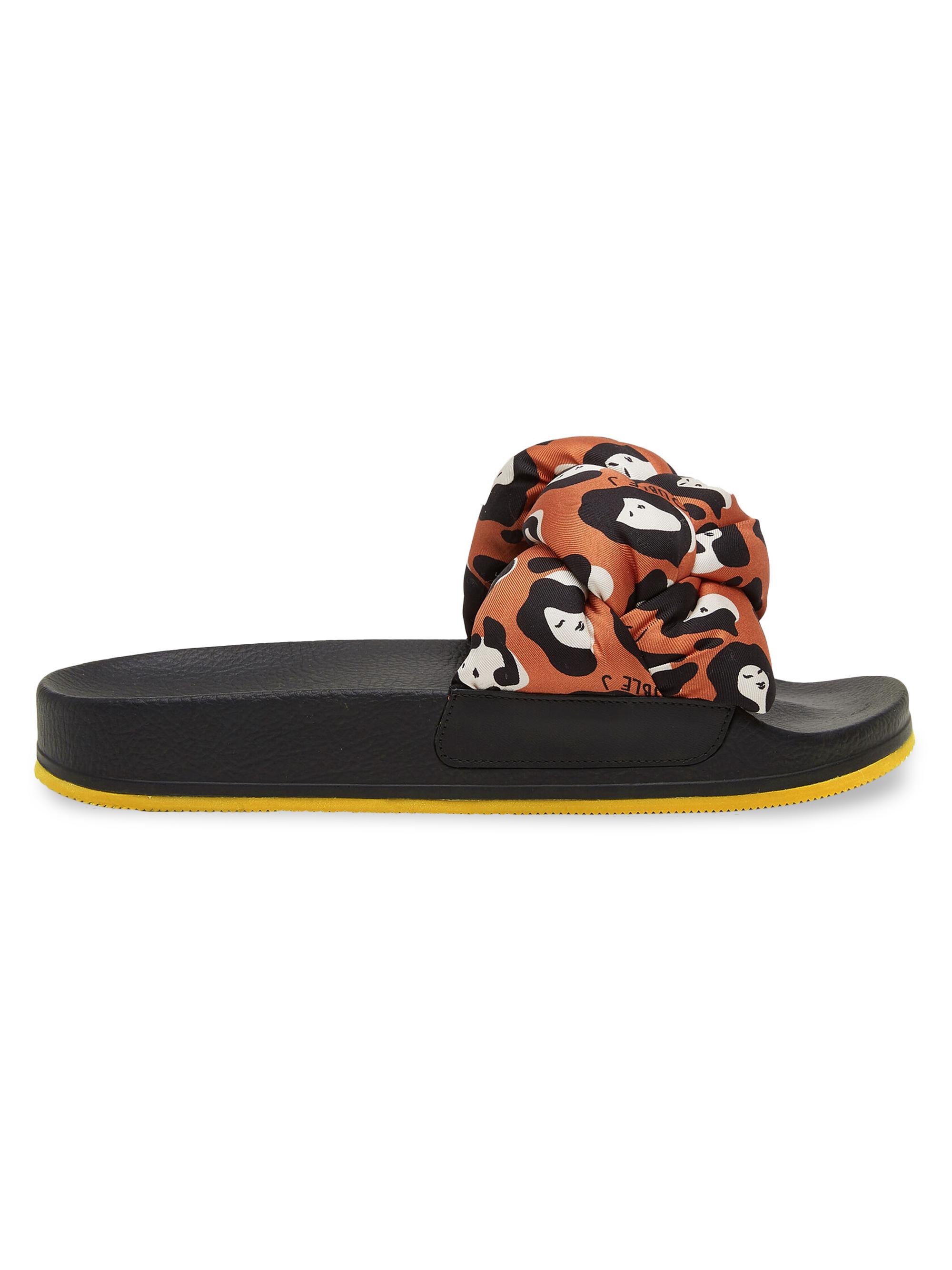 La DoubleJ Women's Treccia Slides - Lady Leopard Orange  Sandals