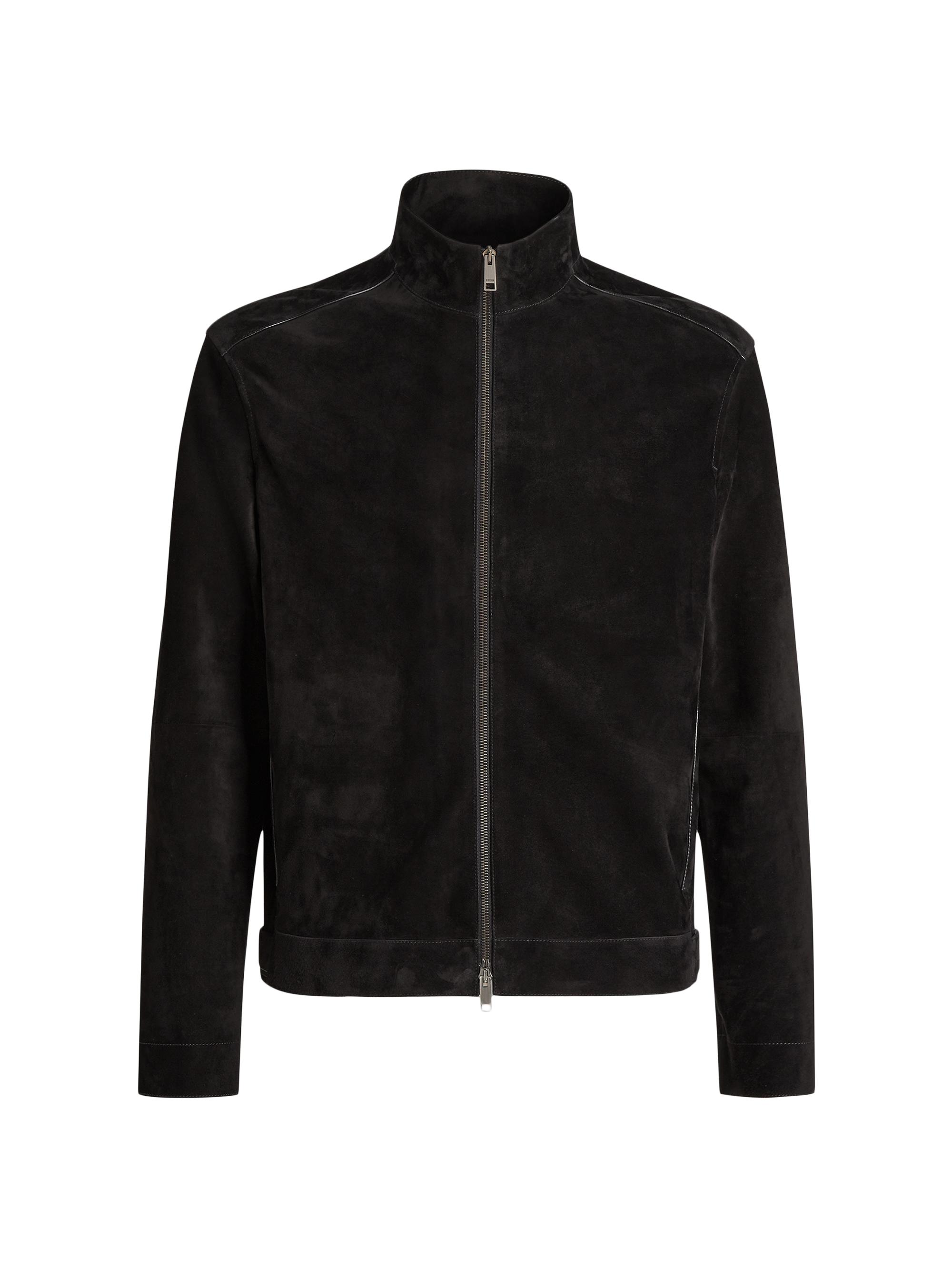 ZEGNA Men's Nubuck Blouson Jacket - Black