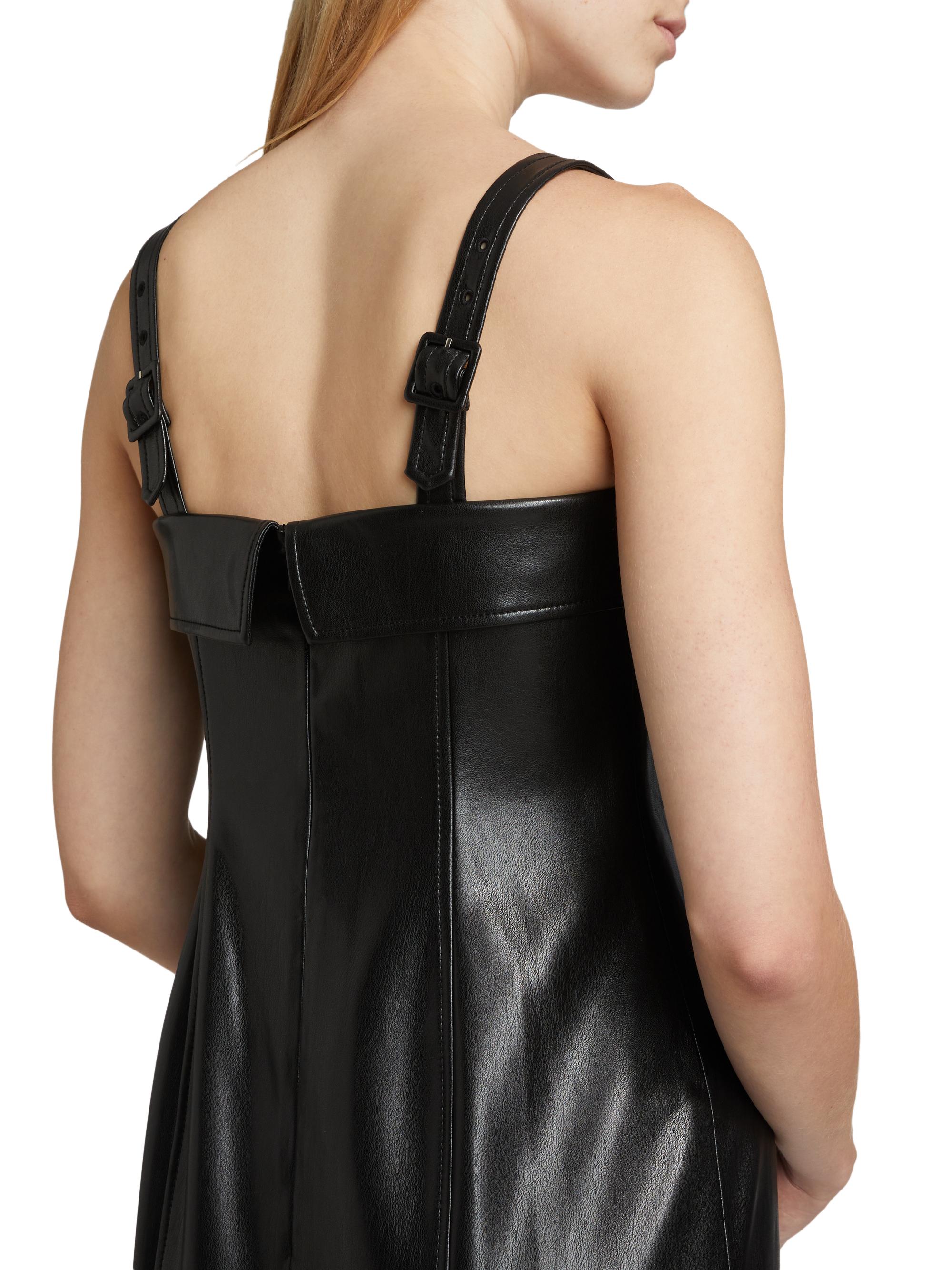cinq a sept faux leather dress Cinq à Sept Faux Leather Twist Front Midi Dress main image 0