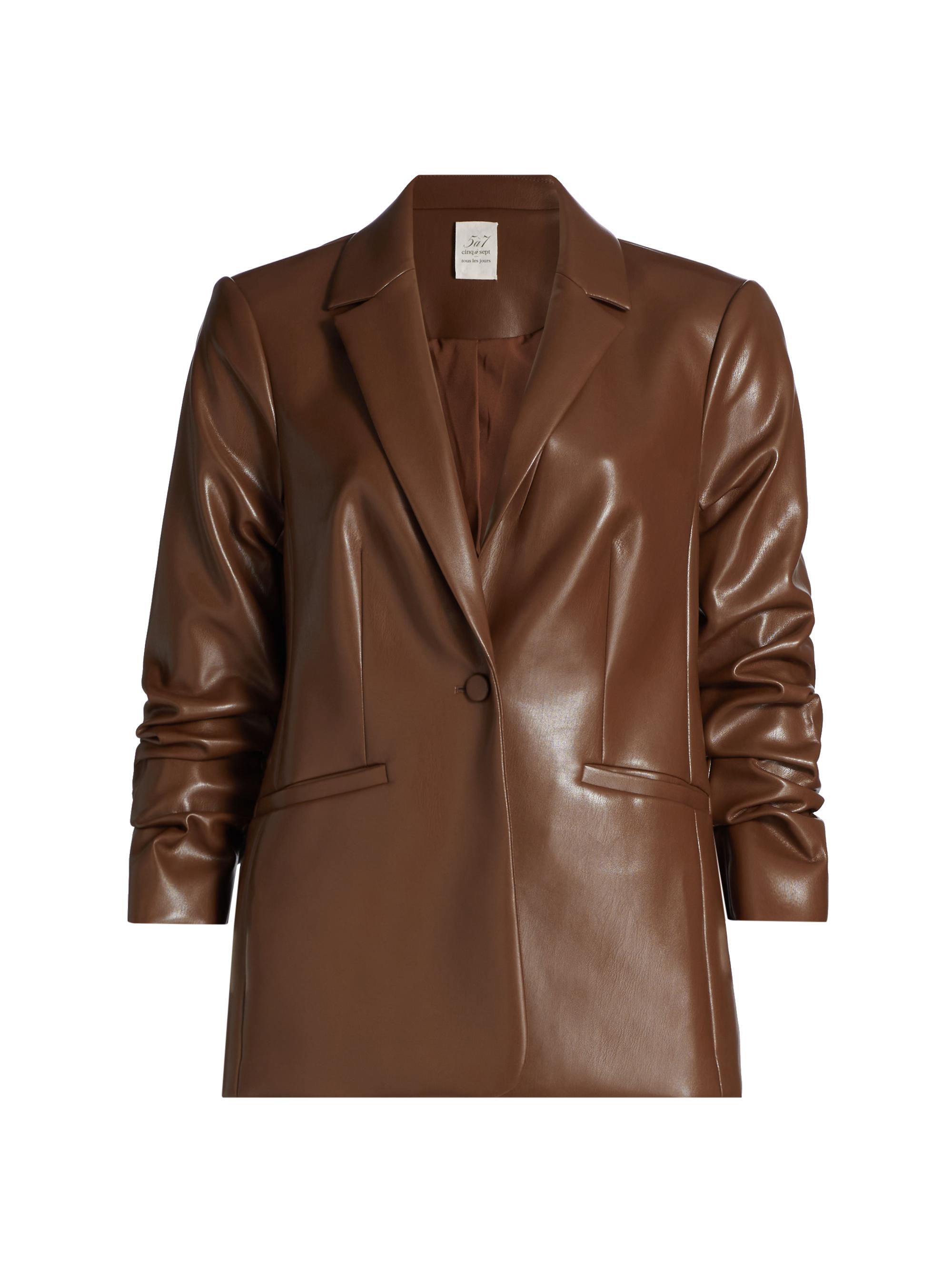 CINQ A SEPT Women's Kylie Faux Leather Jacket - Espresso