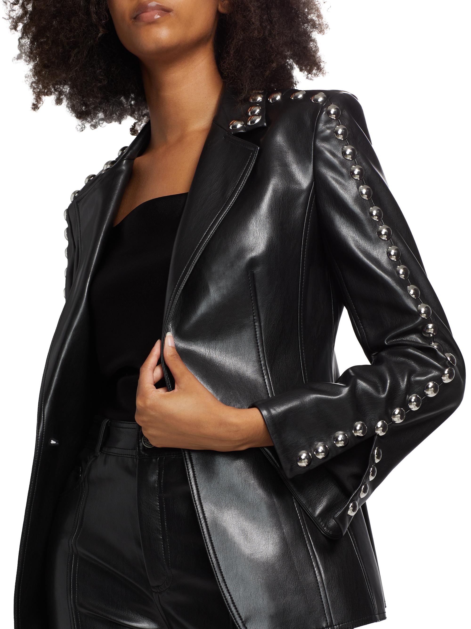 Cinq à Sept Studded Milly Vegan Leather Jacket | Saks Fifth Avenue
