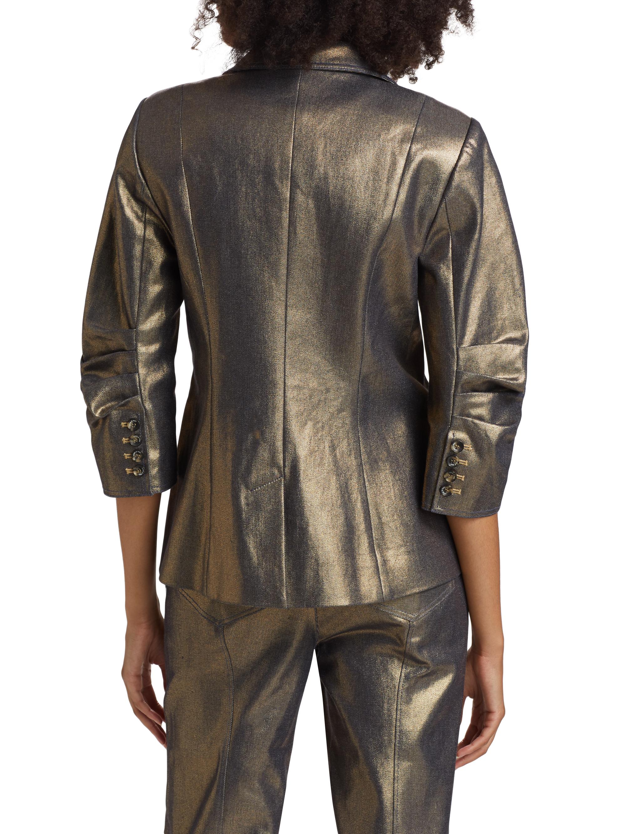 Cinq à Sept Khloe Coated Denim Blazer | Saks Fifth Avenue