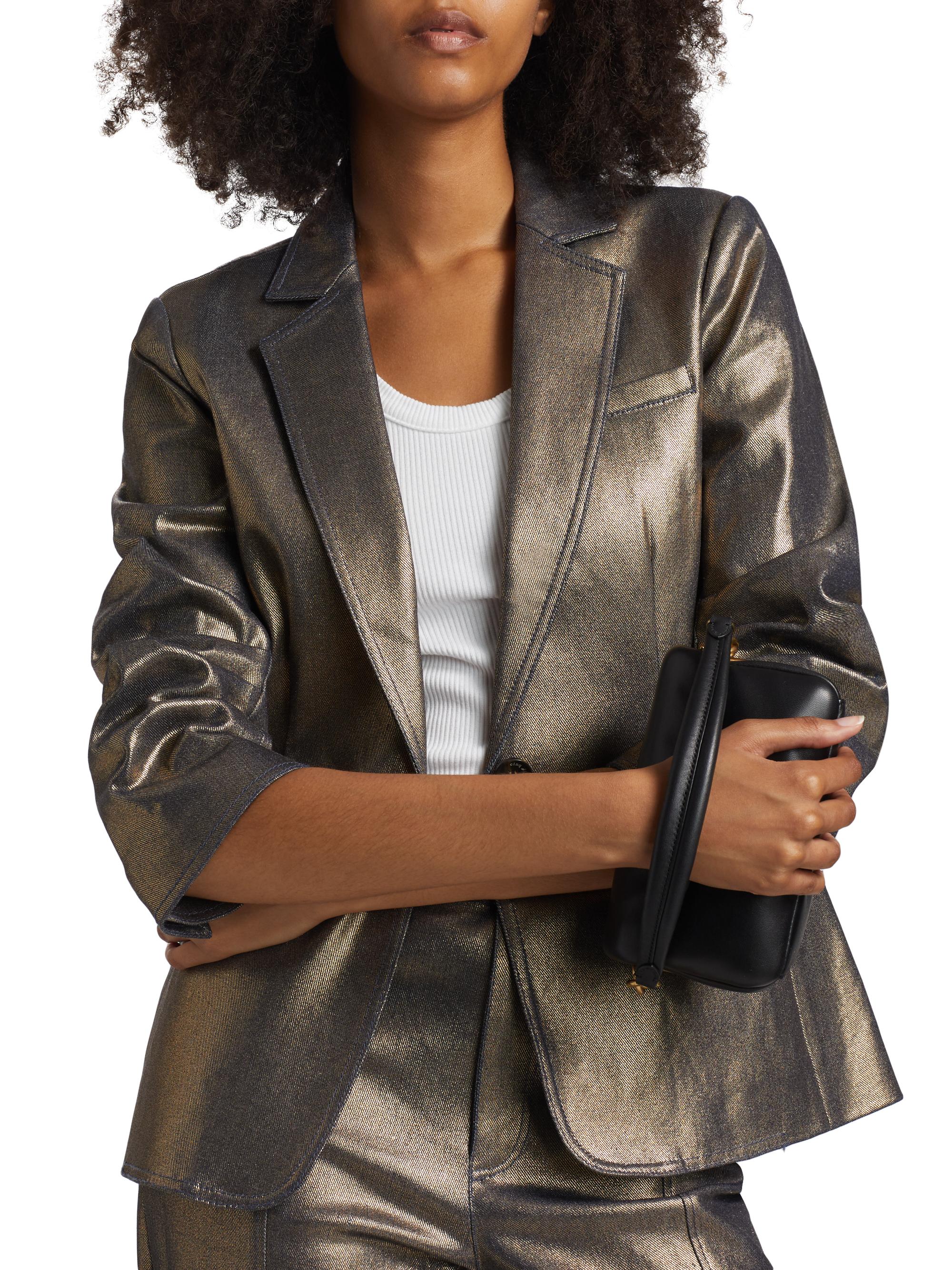 ジャケット・アウター cake Cinq à Sept Khloe Coated Denim Blazer | Saks Fifth Avenue