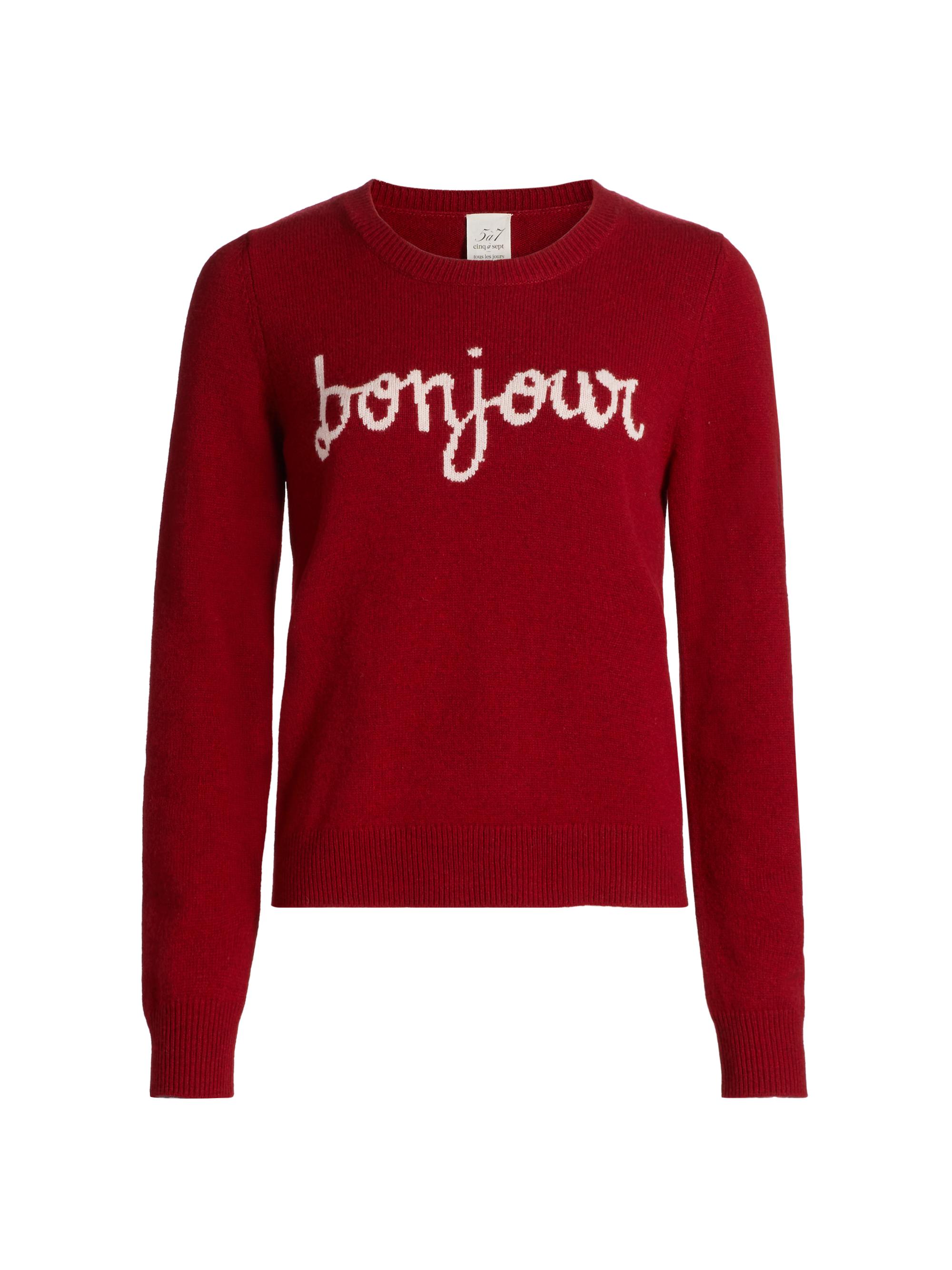 CINQ A SEPT Women's Bonjour Wool-Blend Crewneck Sweater - Rosewood