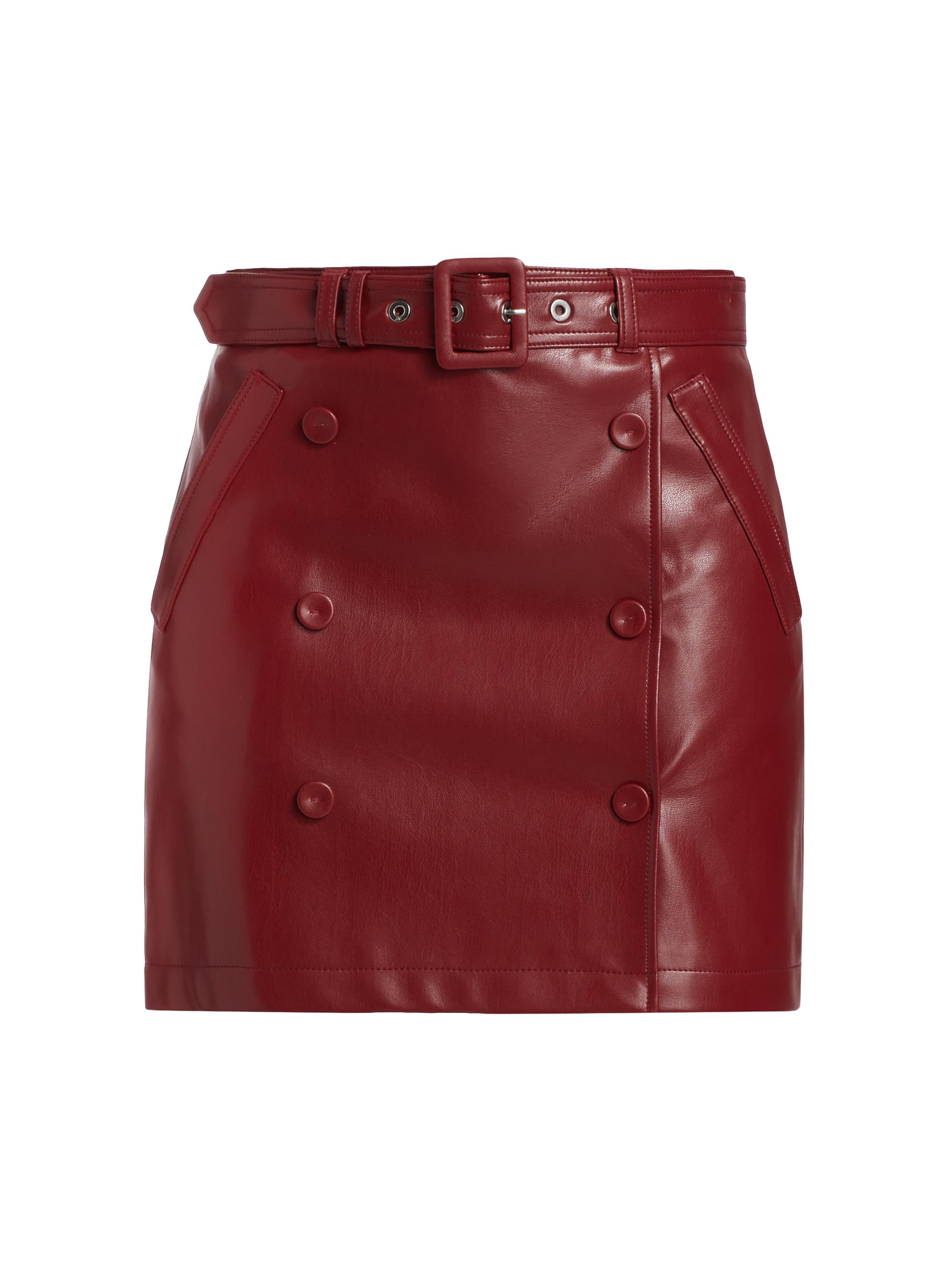 CINQ A SEPT Women's Quin Vegan Leather Miniskirt - Rhubarb