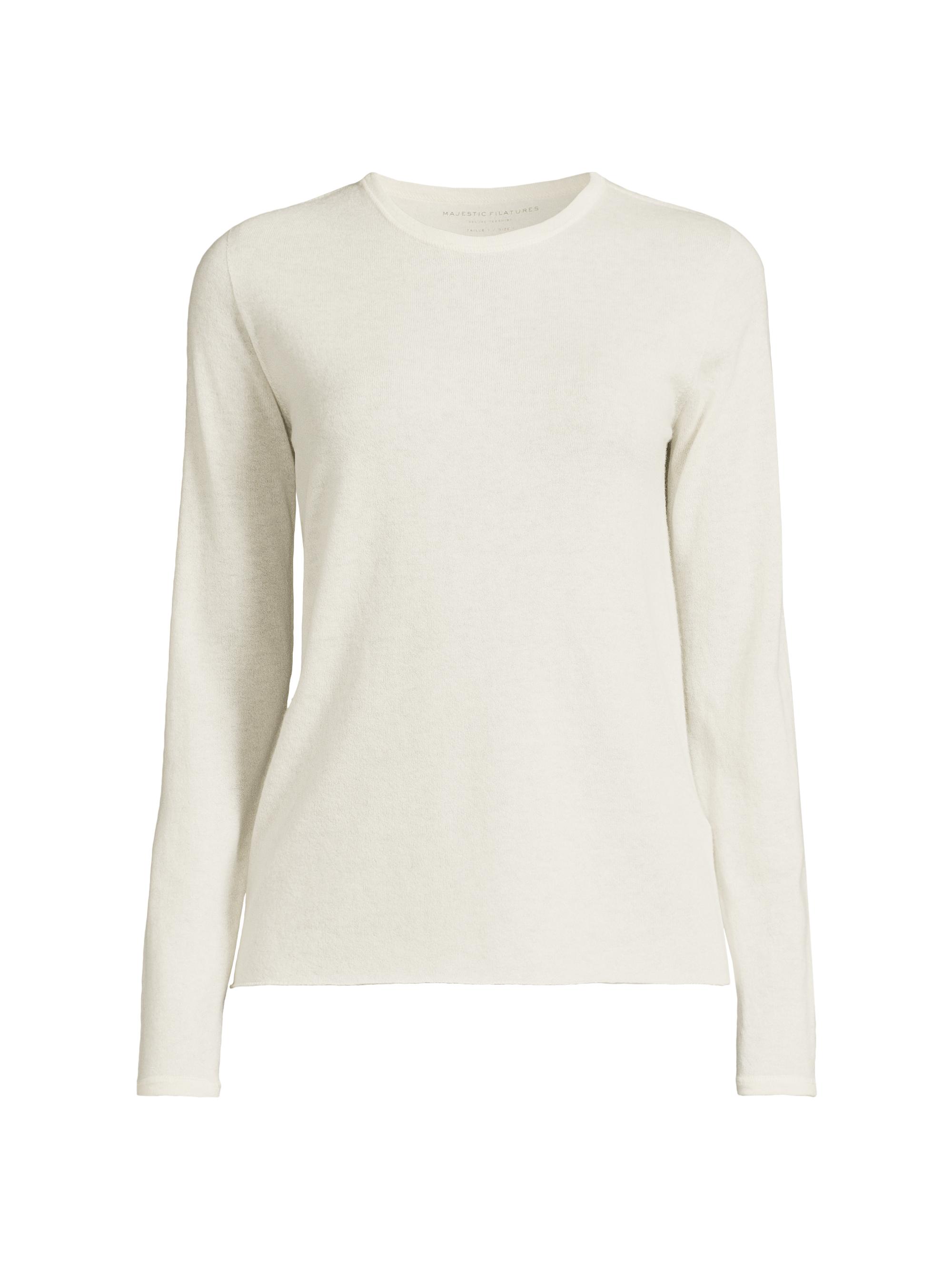 Majestic Filatures Women's Cashmere Crewneck Sweater - Milk