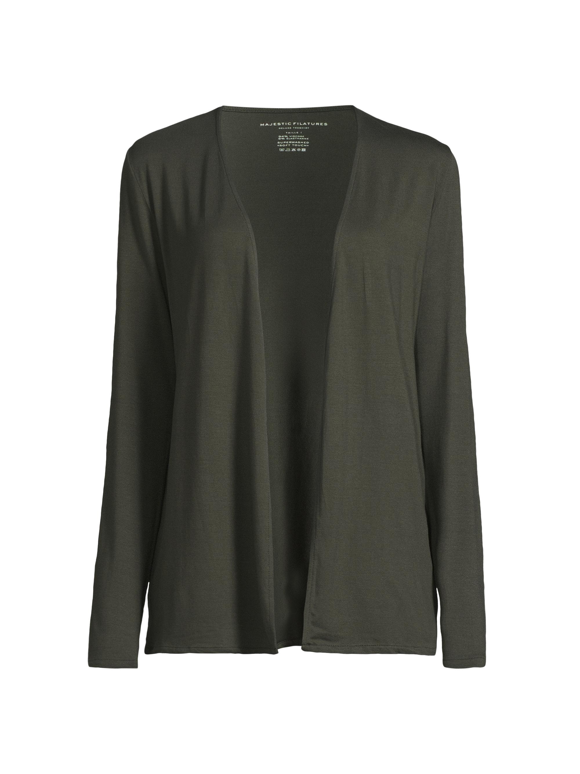 Majestic Filatures Women's Soft Open-Front Cardigan - Forest