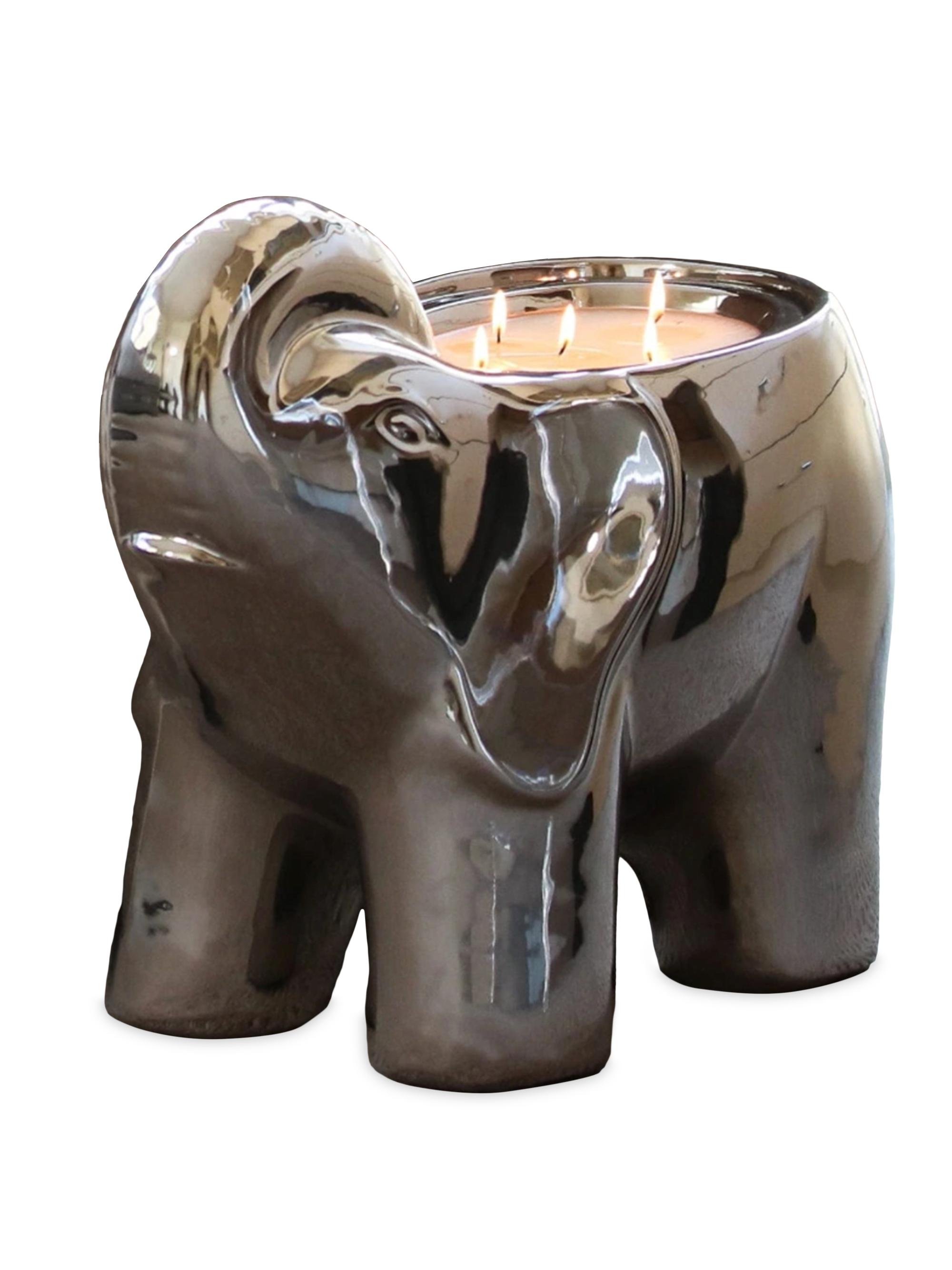 Thompson Ferrier Silver Grand Elephant Candle - Silver Palo Santo