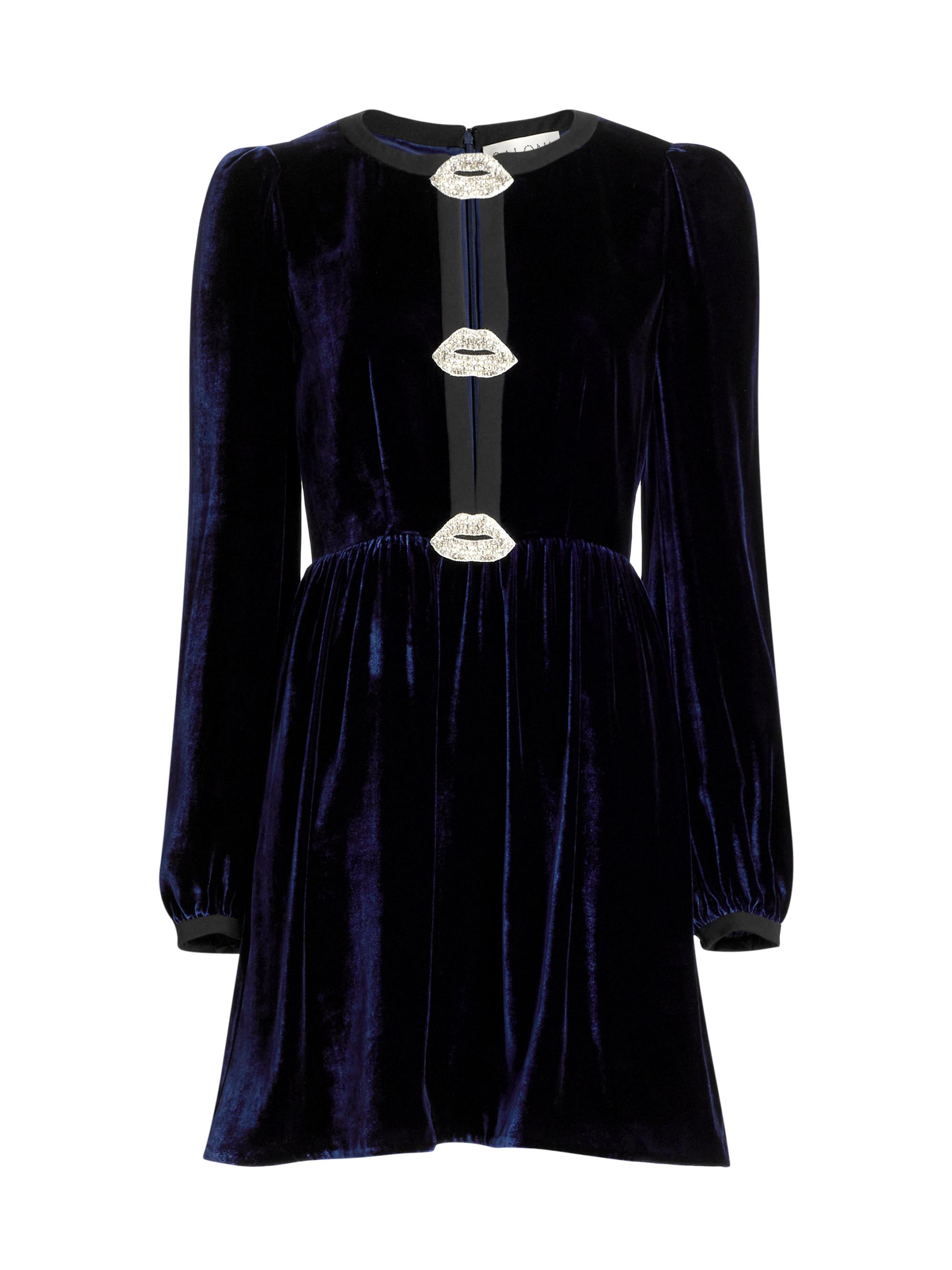 green emerald velvet dress Kelly Dress in Emerald – SALONI main image 0