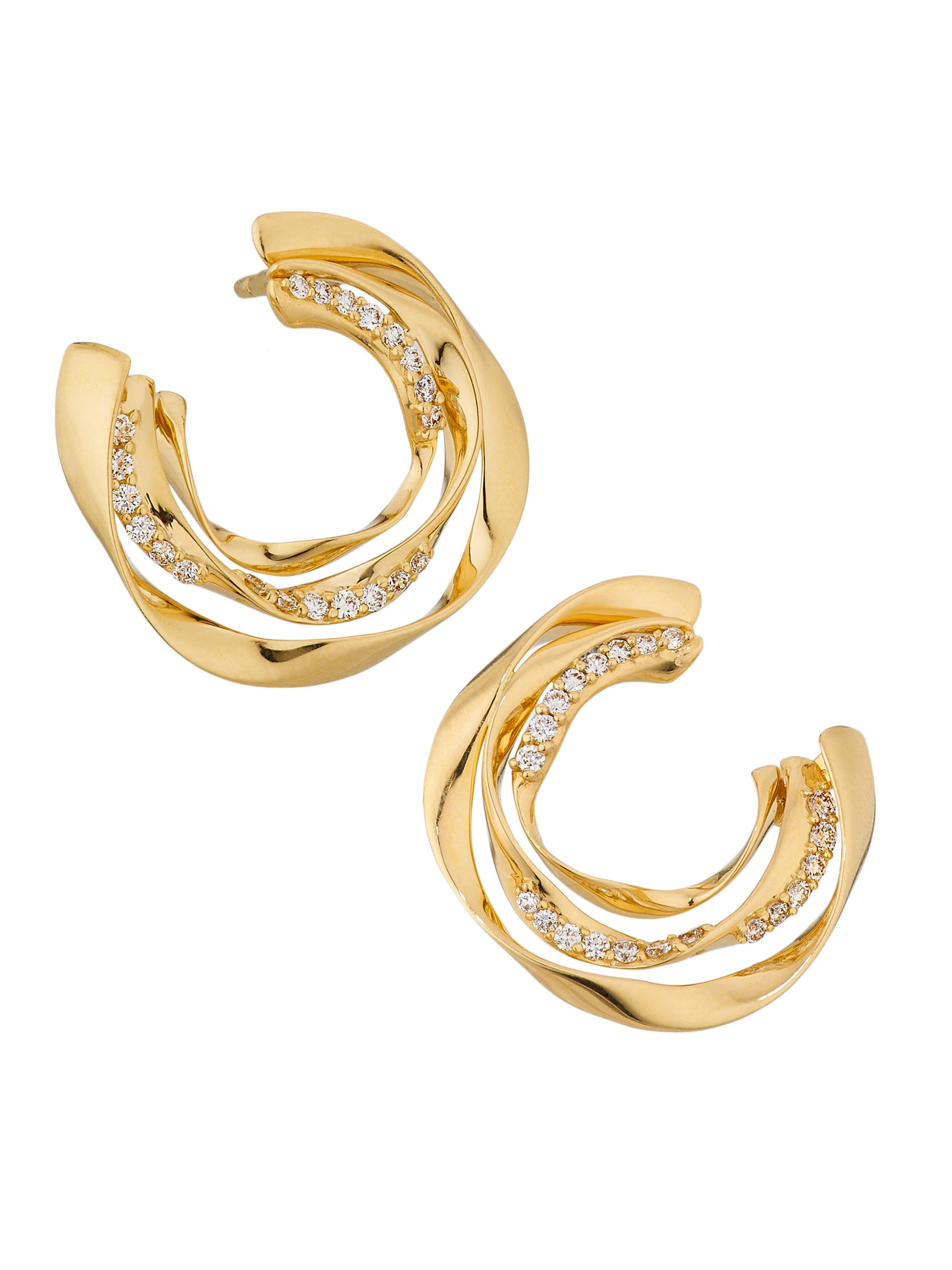 Hueb Women's Dunas 18K Yellow Gold & 0.24 TCW Diamond Hoop Earrings - Yellow Gold