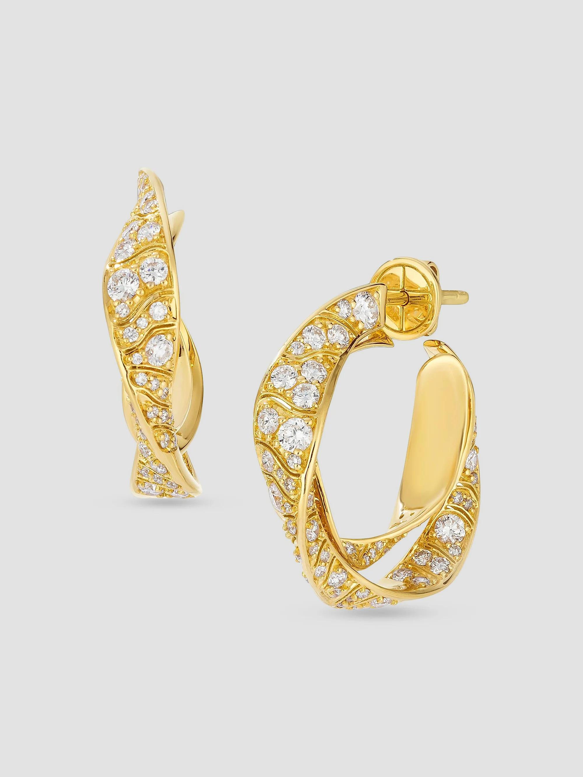 Hueb Women's Dunas 18K Yellow Gold & 2.03 TCW Diamond Hoop Earrings - Yellow Gold