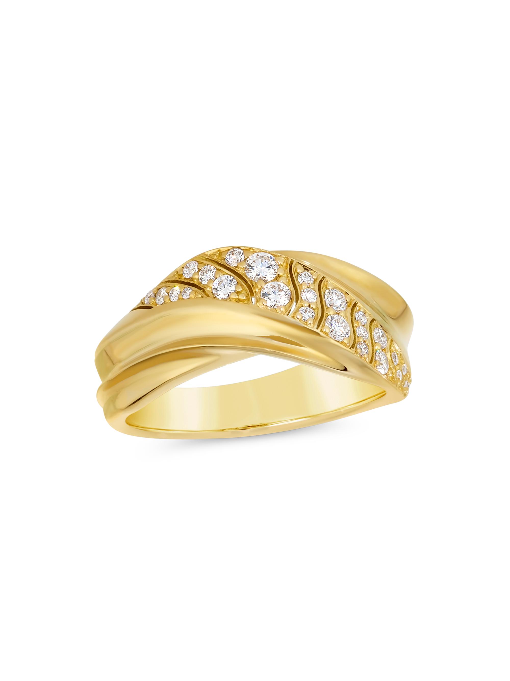 Dunas 18K Yellow Gold & 0.30 TCW Diamond Ring