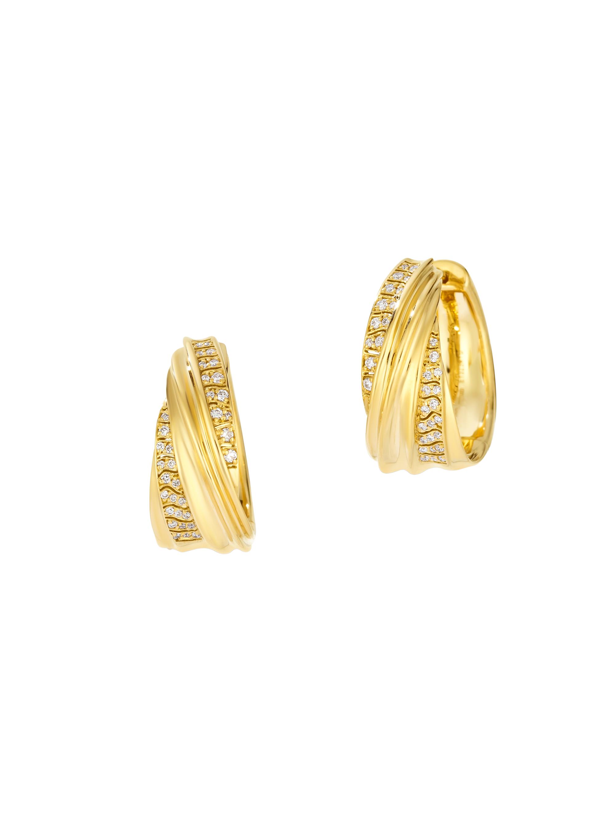 Hueb Women's Dunas 18K Yellow Gold & 0.22 TCW Diamond Hoop Earrings - Yellow Gold