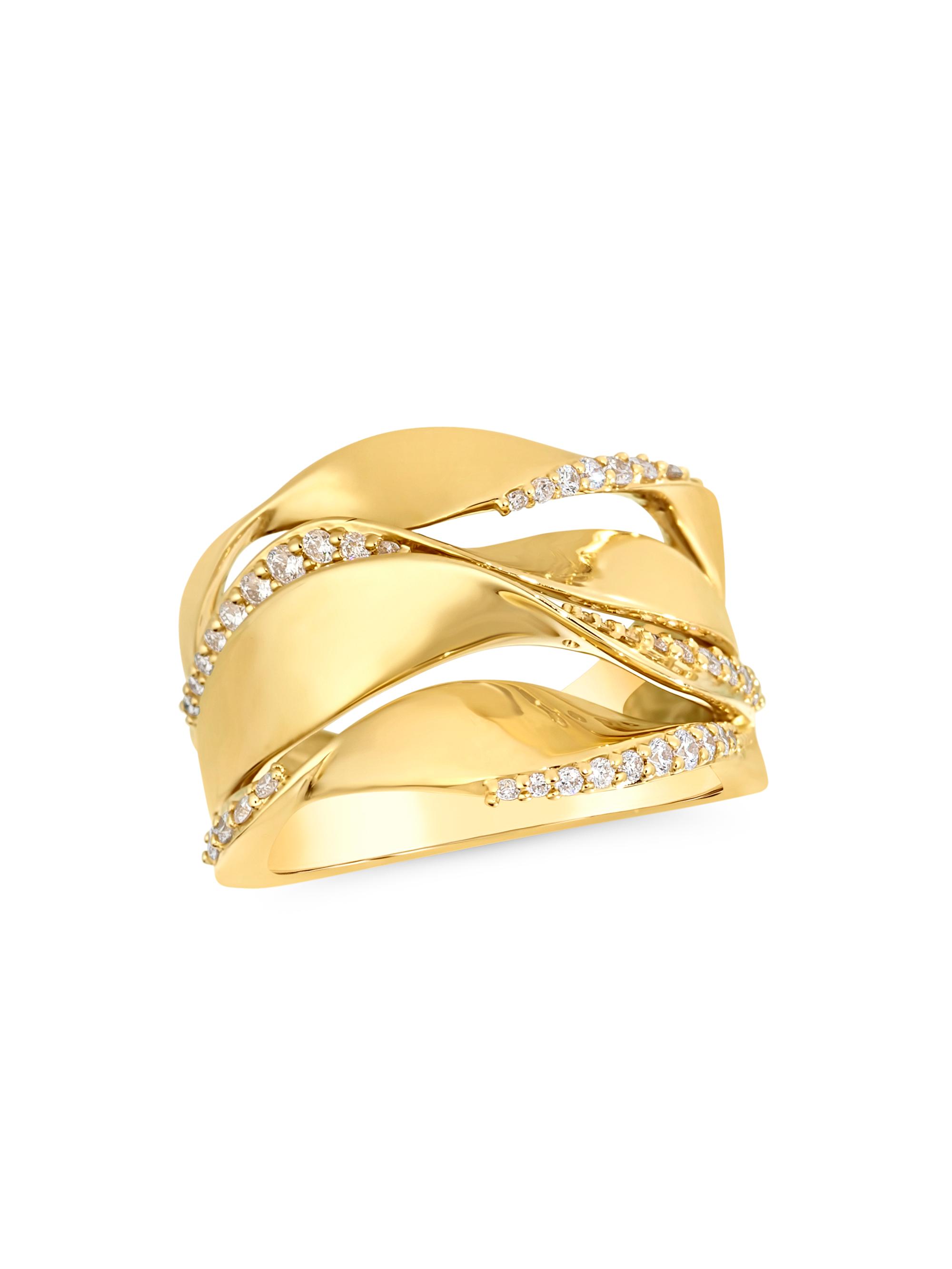 Dunas 18K Yellow Gold & 0.43 TCW Diamond Ring
