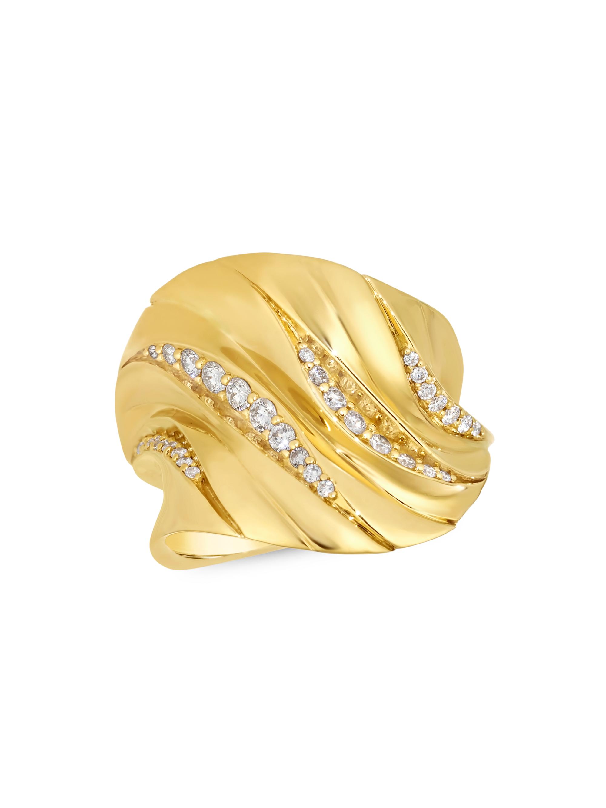 Dunas 18K Yellow Gold & 0.42 TCW Diamond Ring