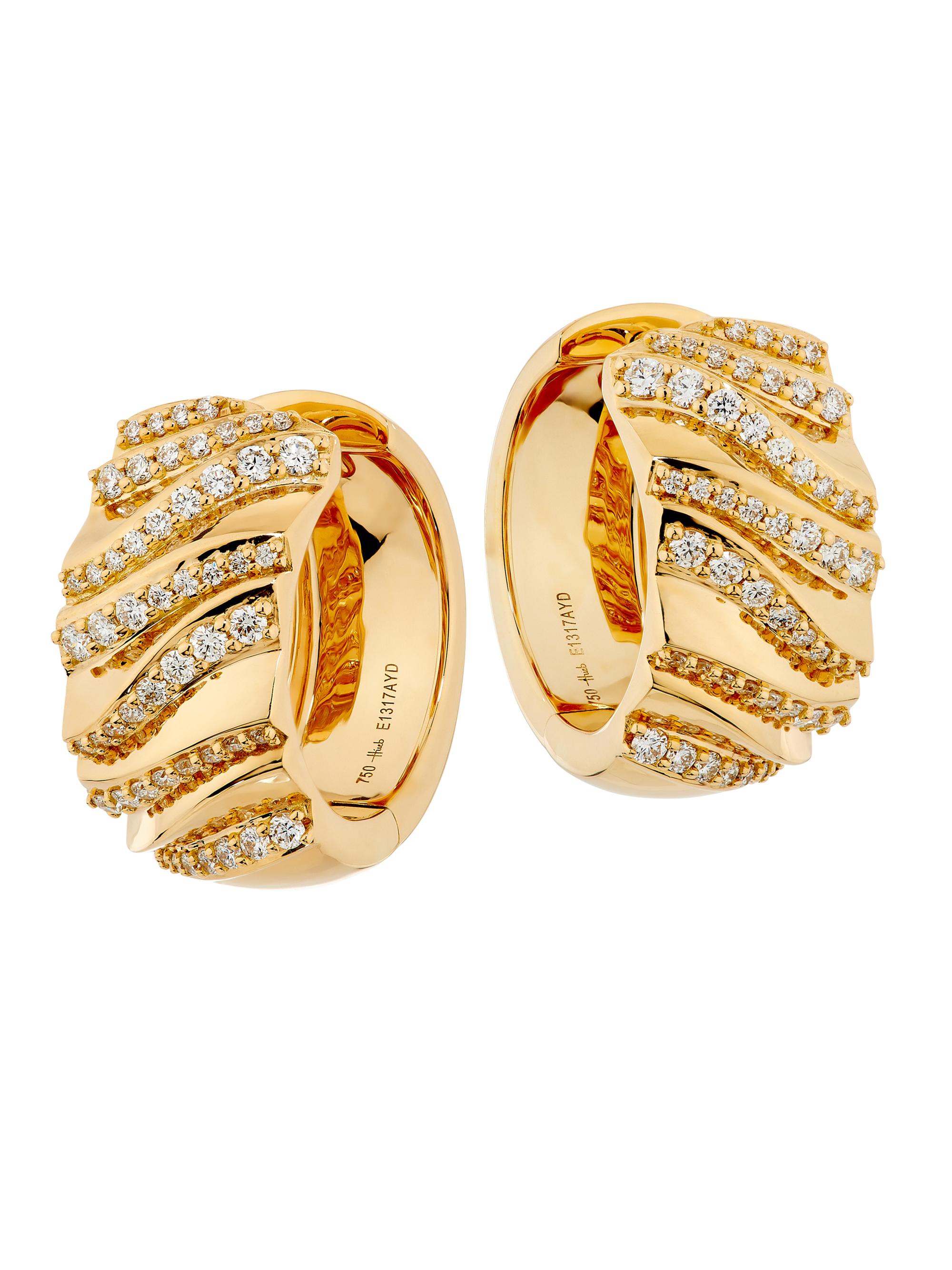 Hueb Women's Dunas 18K Yellow Gold & 0.80 TCW Diamond Wide Hoop Earrings - Yellow Gold