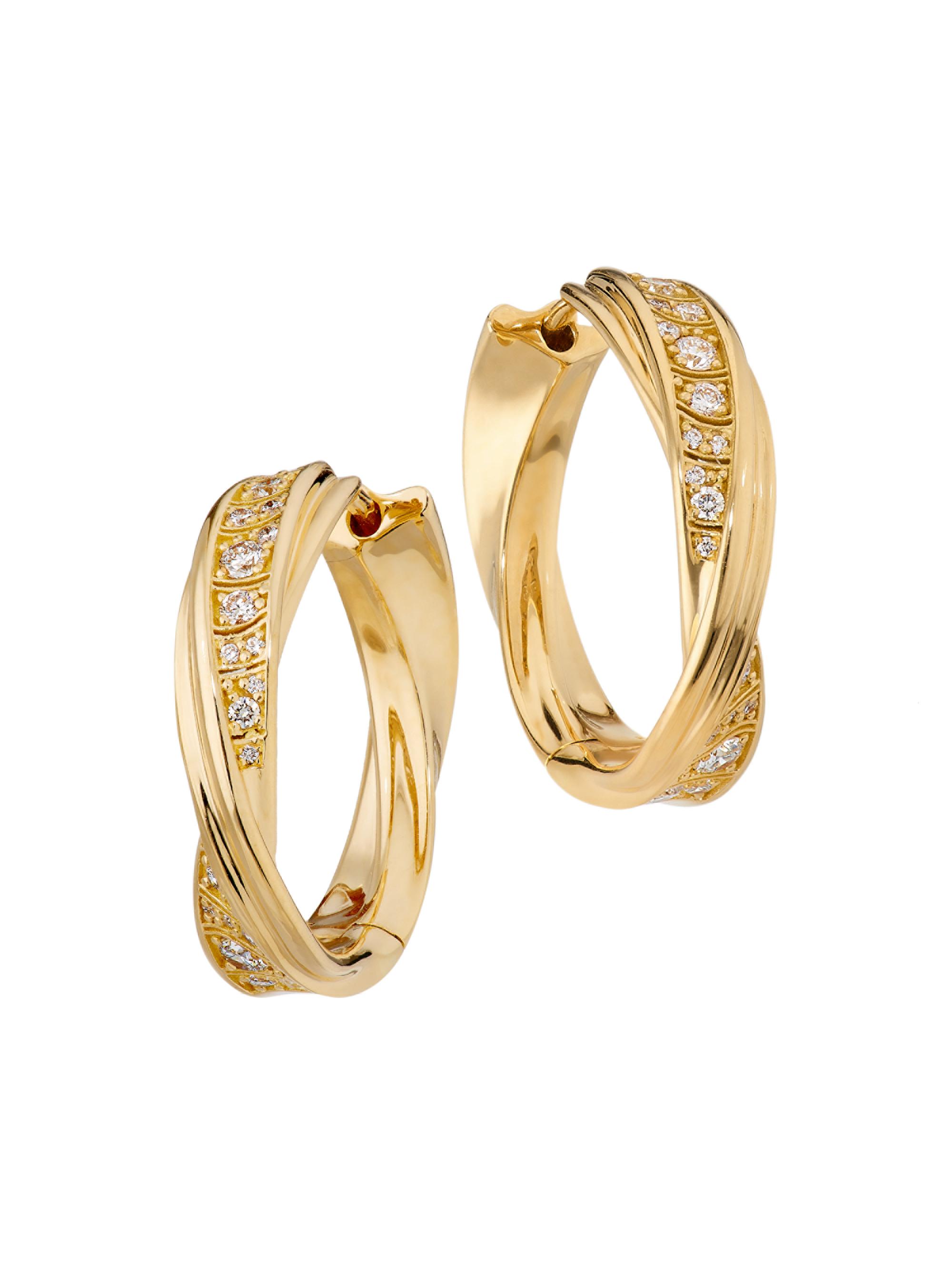 Hueb Women's Dunas 18K Yellow Gold & 0.62 TCW Diamond Hoop Earrings - Yellow Gold