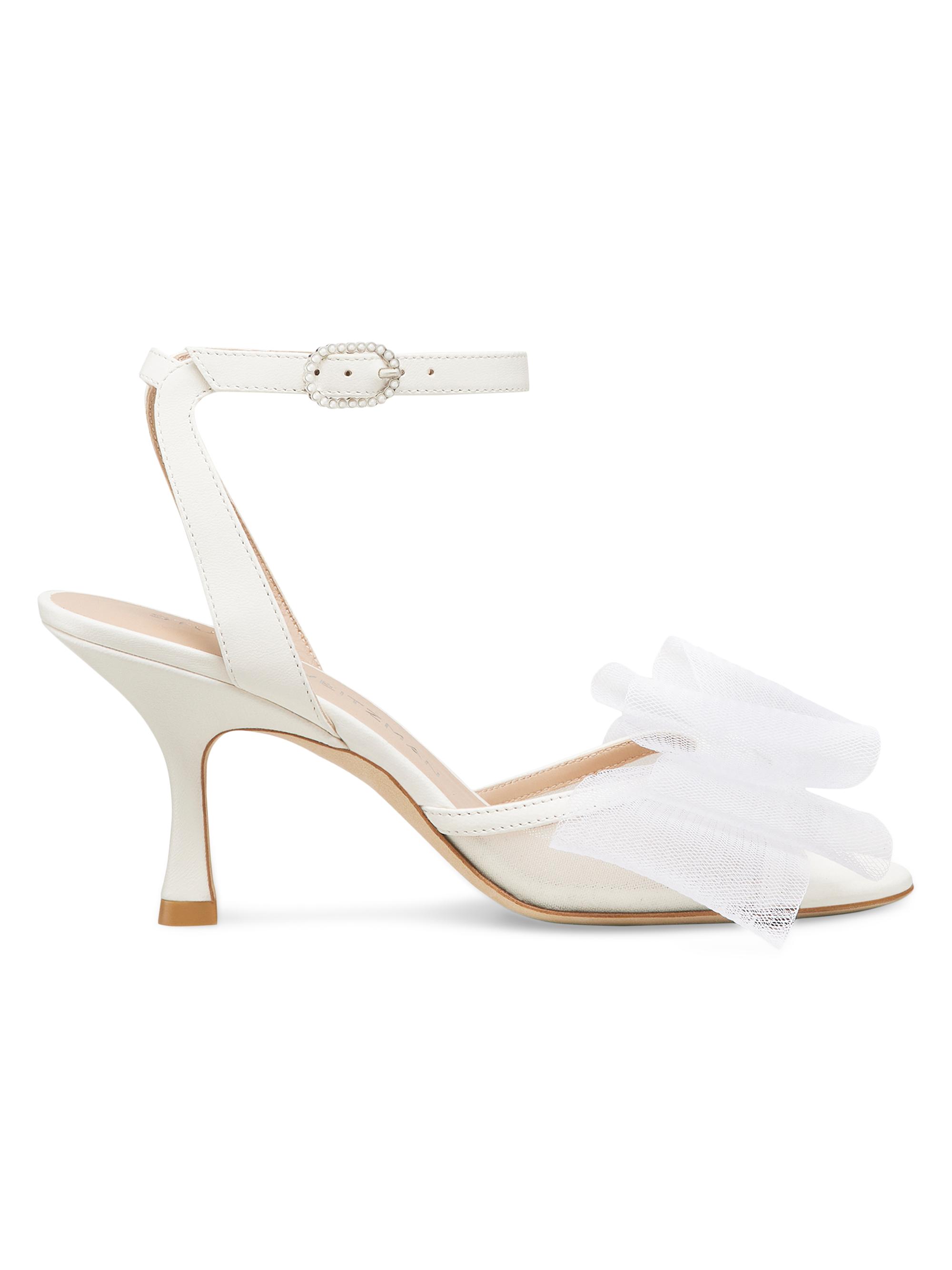 Stuart Weitzman Women's Blushing Bow 75MM Sandals - Cream White